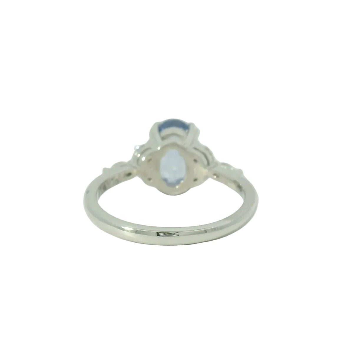 Platinum sapphire and diamond engagement ring