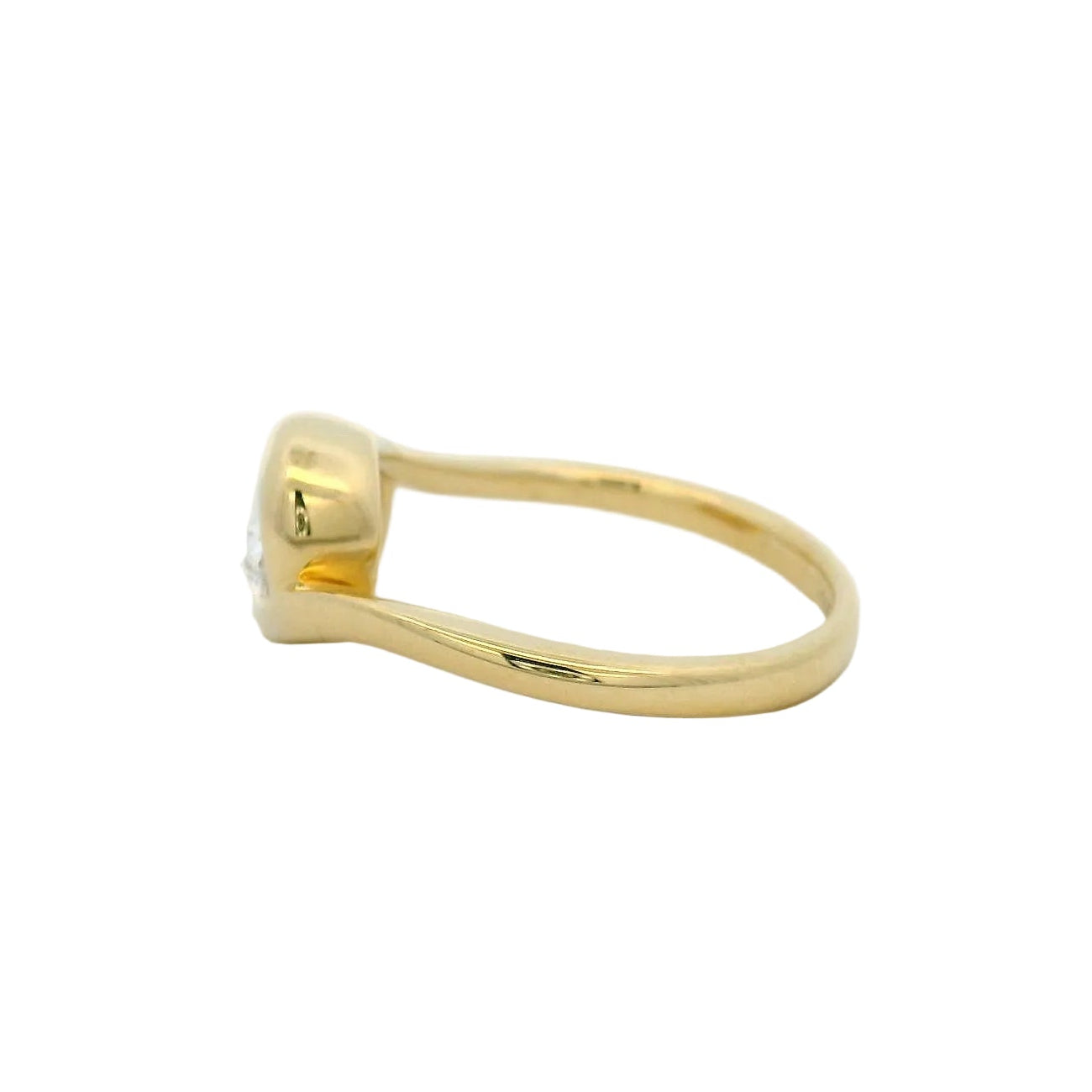 14KT yellow gold bypass design 1ct round LG diamond engagement ring