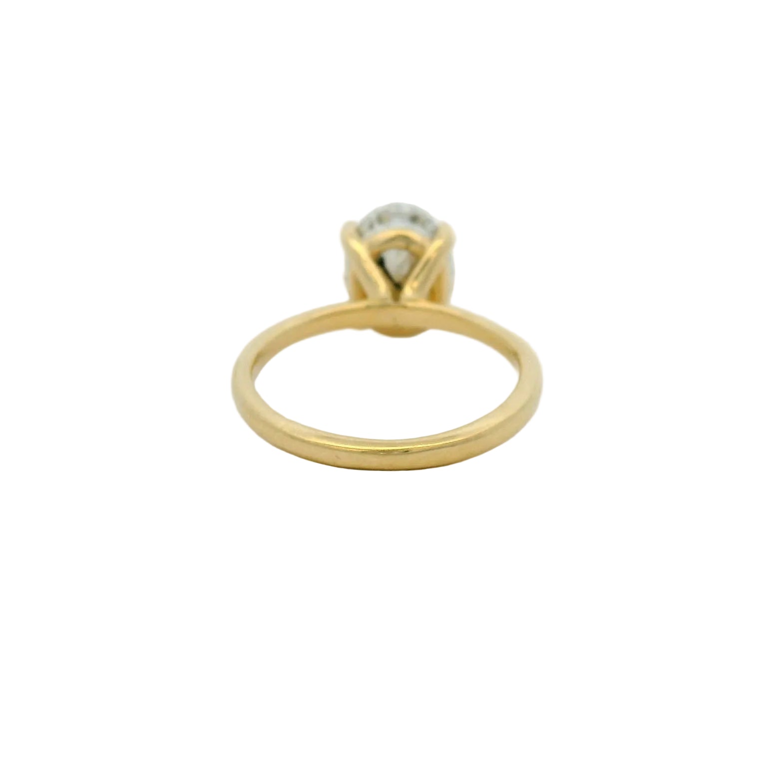 14KT yellow gold 3ct oval LG diamond solitaire engagement ring