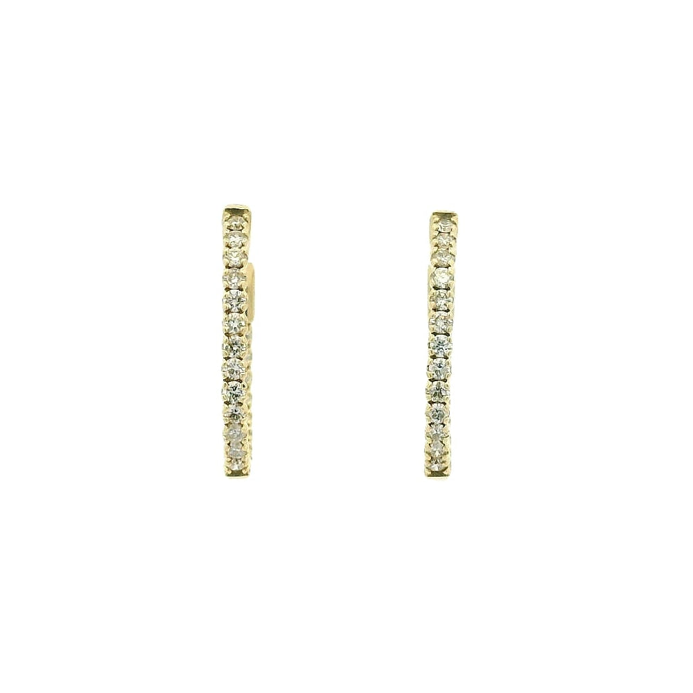 14KYG Large Diamond Hoop Earrings