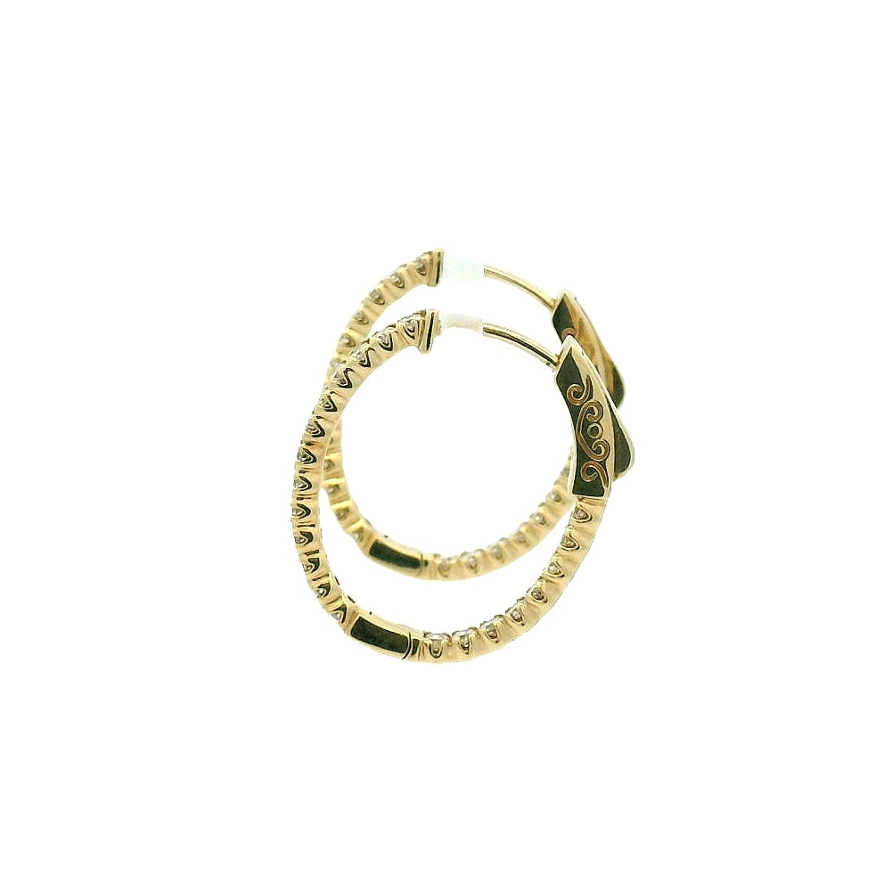 14KYG Large Diamond Hoop Earrings