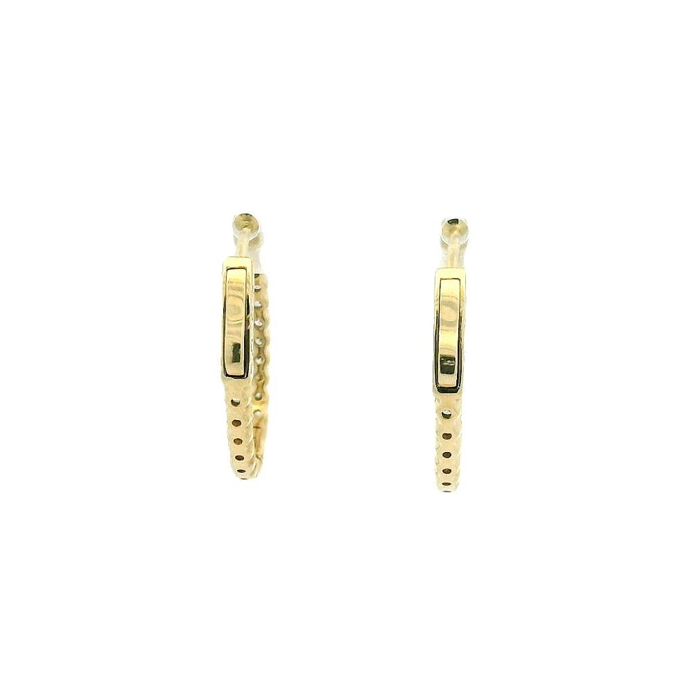 14KYG Large Diamond Hoop Earrings