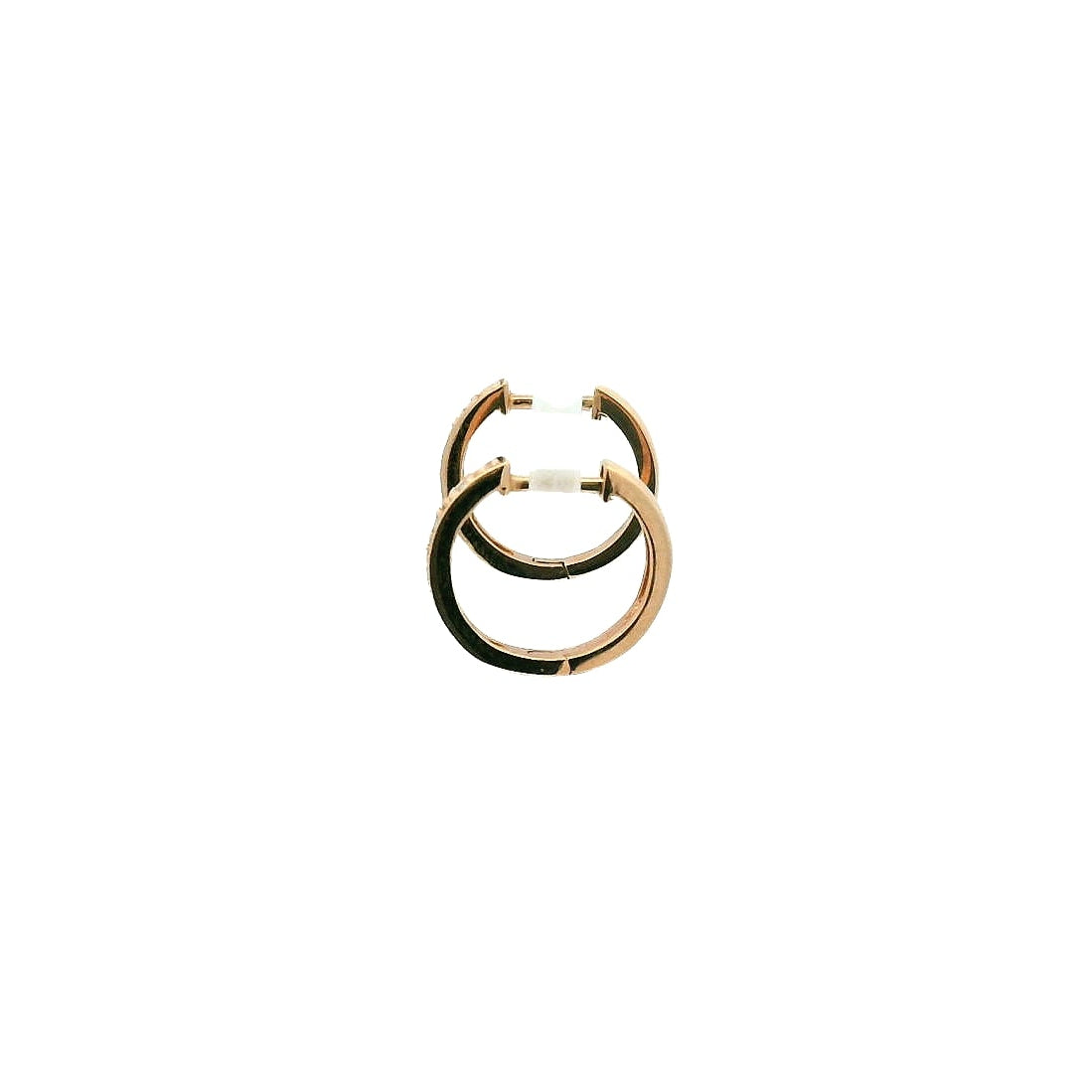 14K Rose Gold Diamond Huggie Earrings