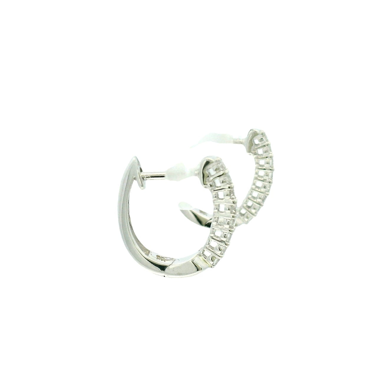 14KWG Diamond Huggie Earrings