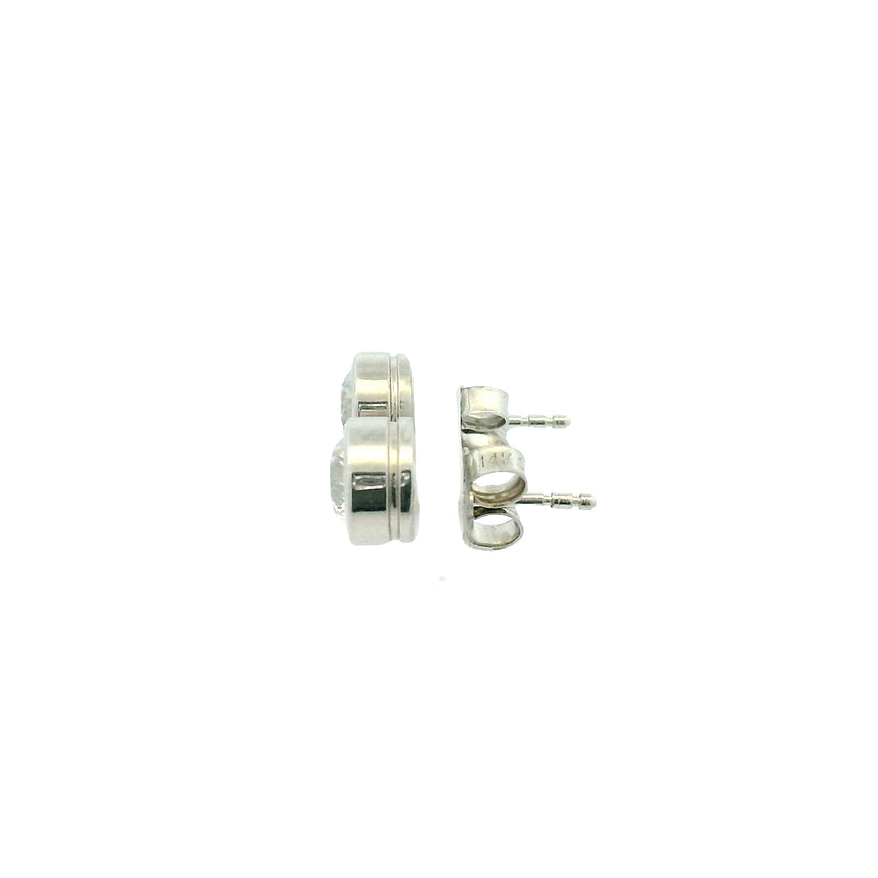 14KWG Bezel Set Diamond Stud Earrings