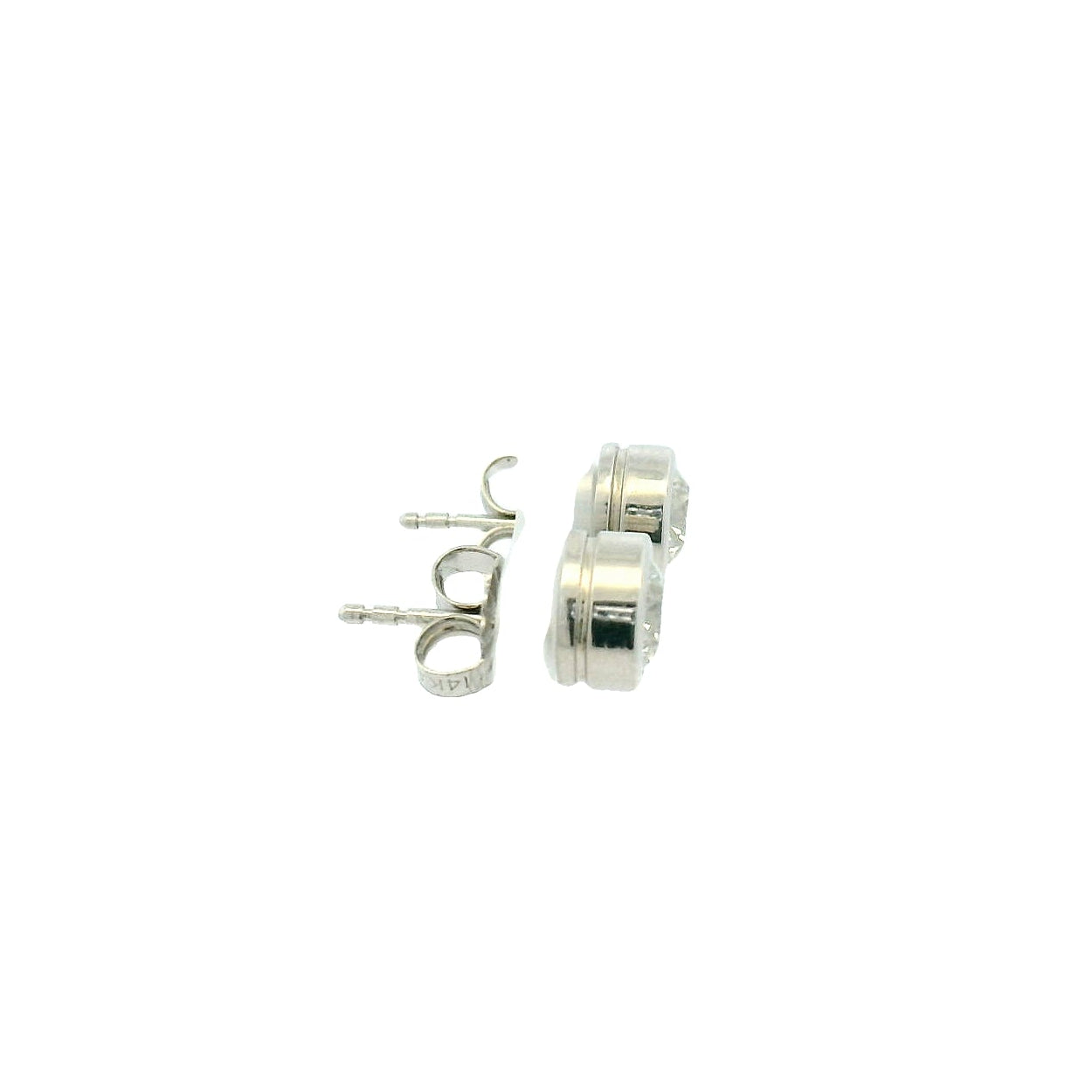 14KWG Bezel Set Diamond Stud Earrings