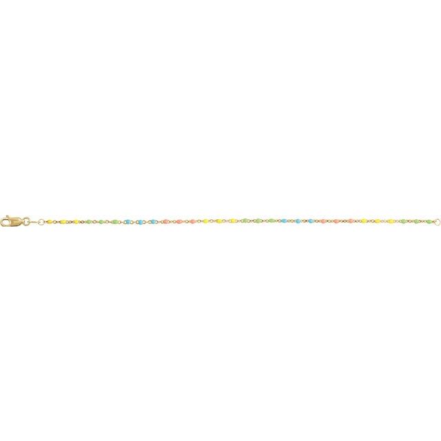14K Yellow Gold-Filled Enamel Bead Chain