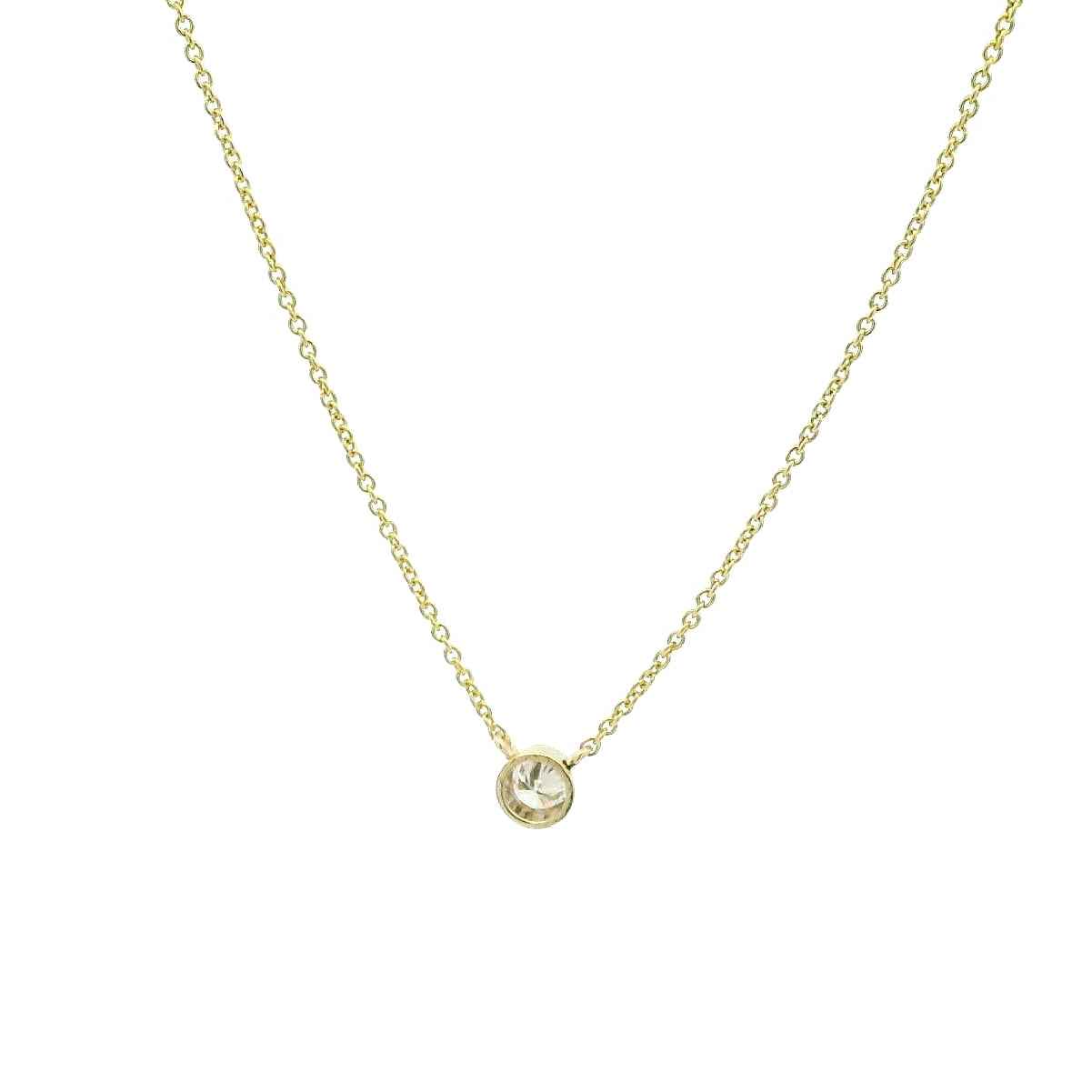 14KYG Solitaire Pendant Necklace
