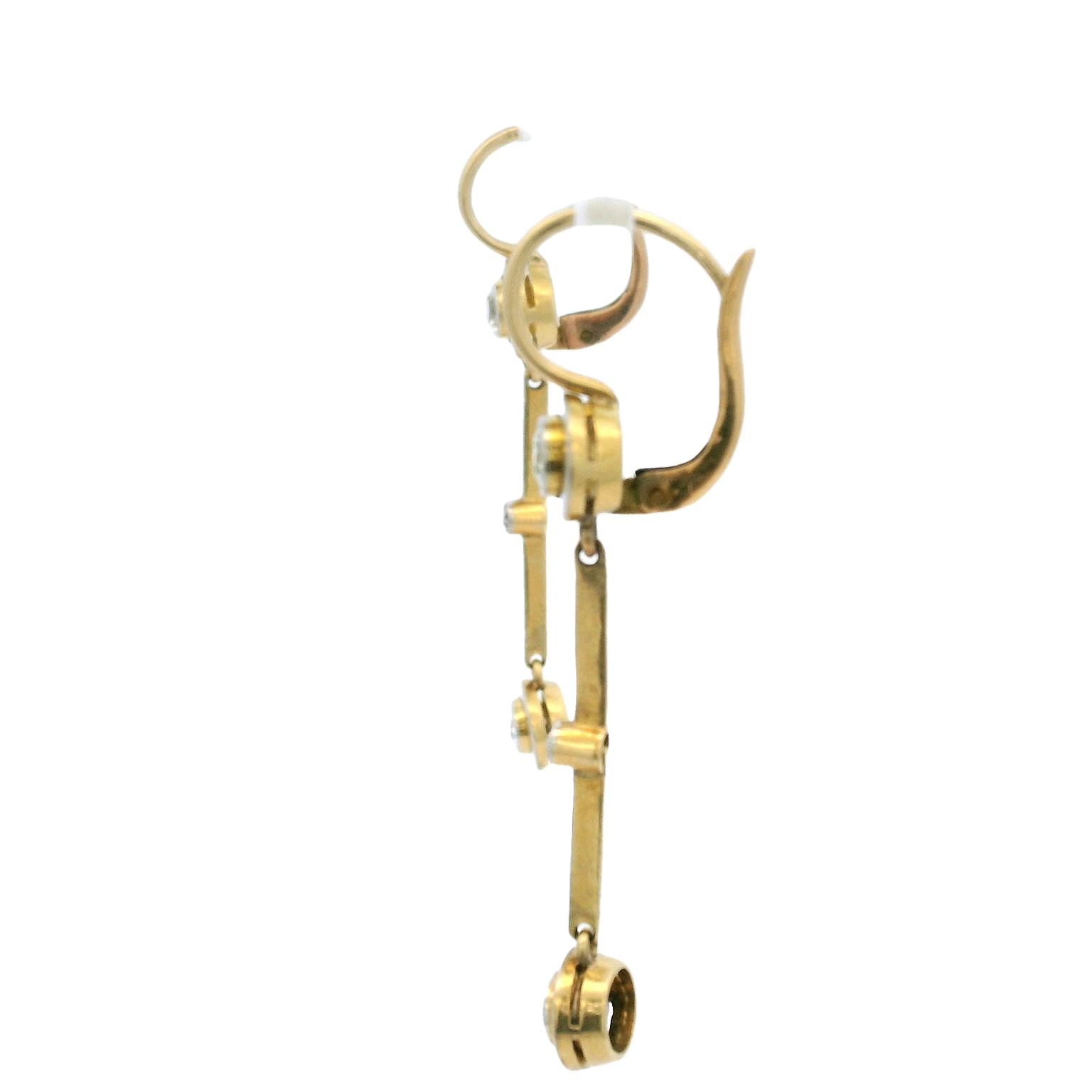 18k Gold and Platinum Vintage Diamond Earrings