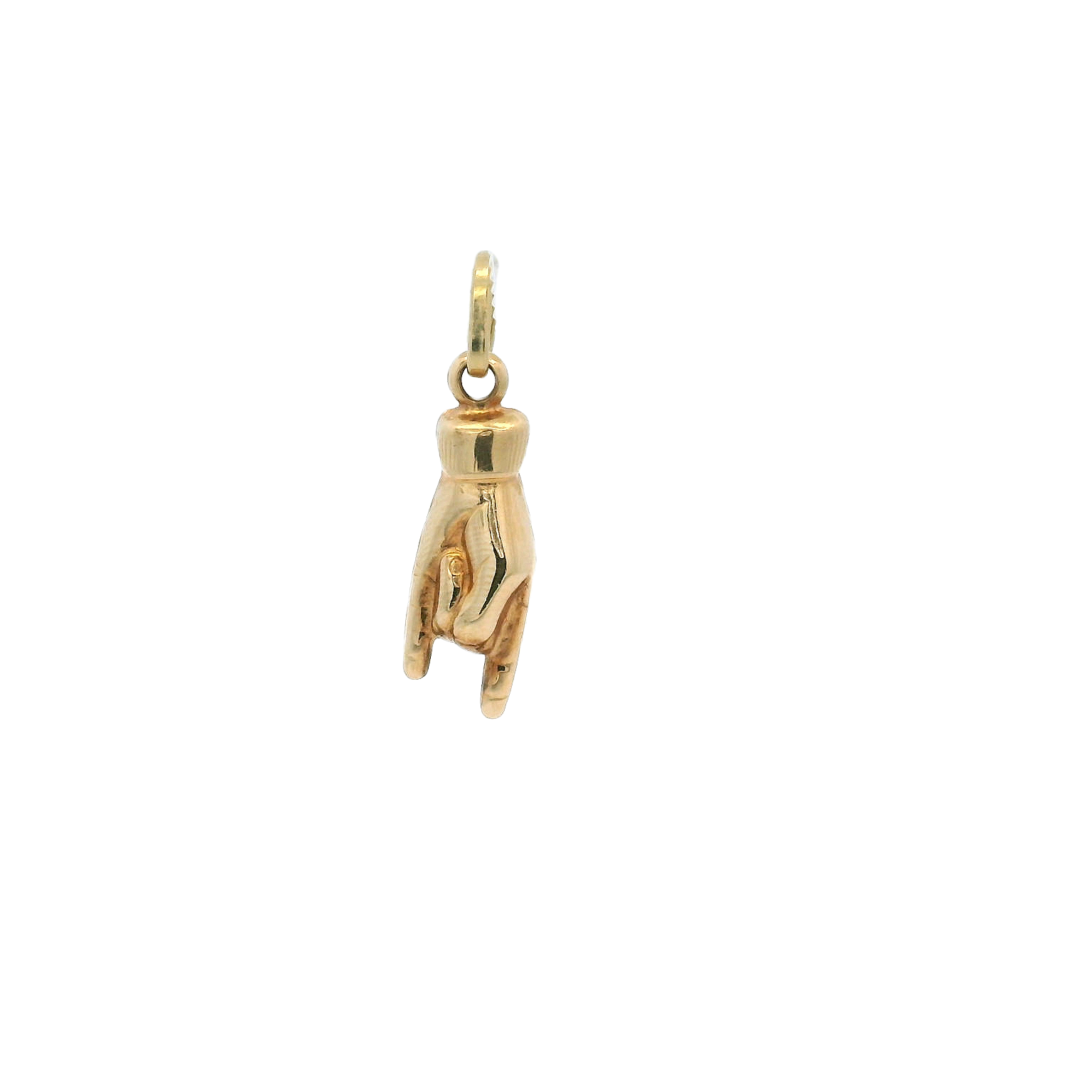 14K Yellow Gold Vintage 1 Hand Charm