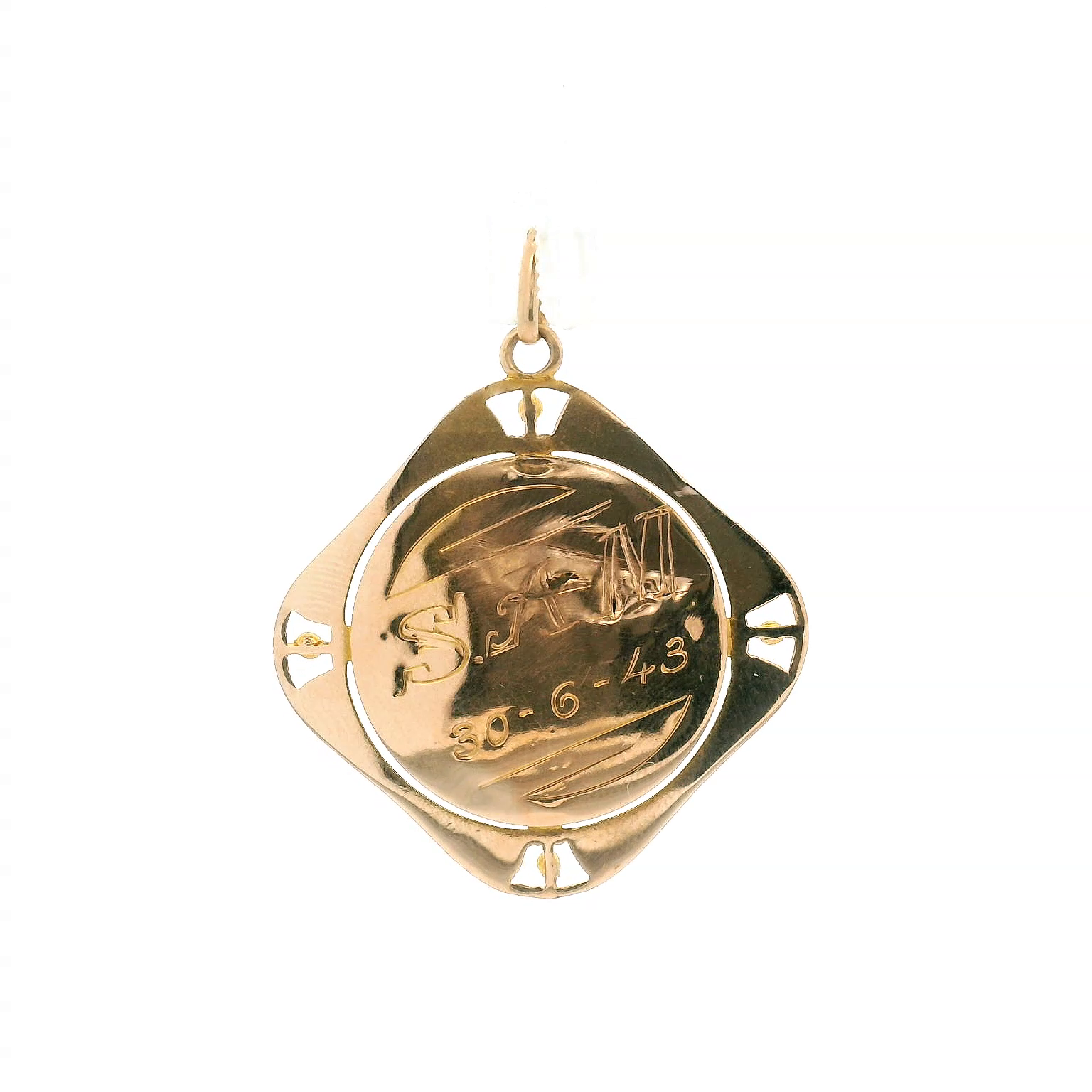18kyg Vintage Art Nouvea Pendant