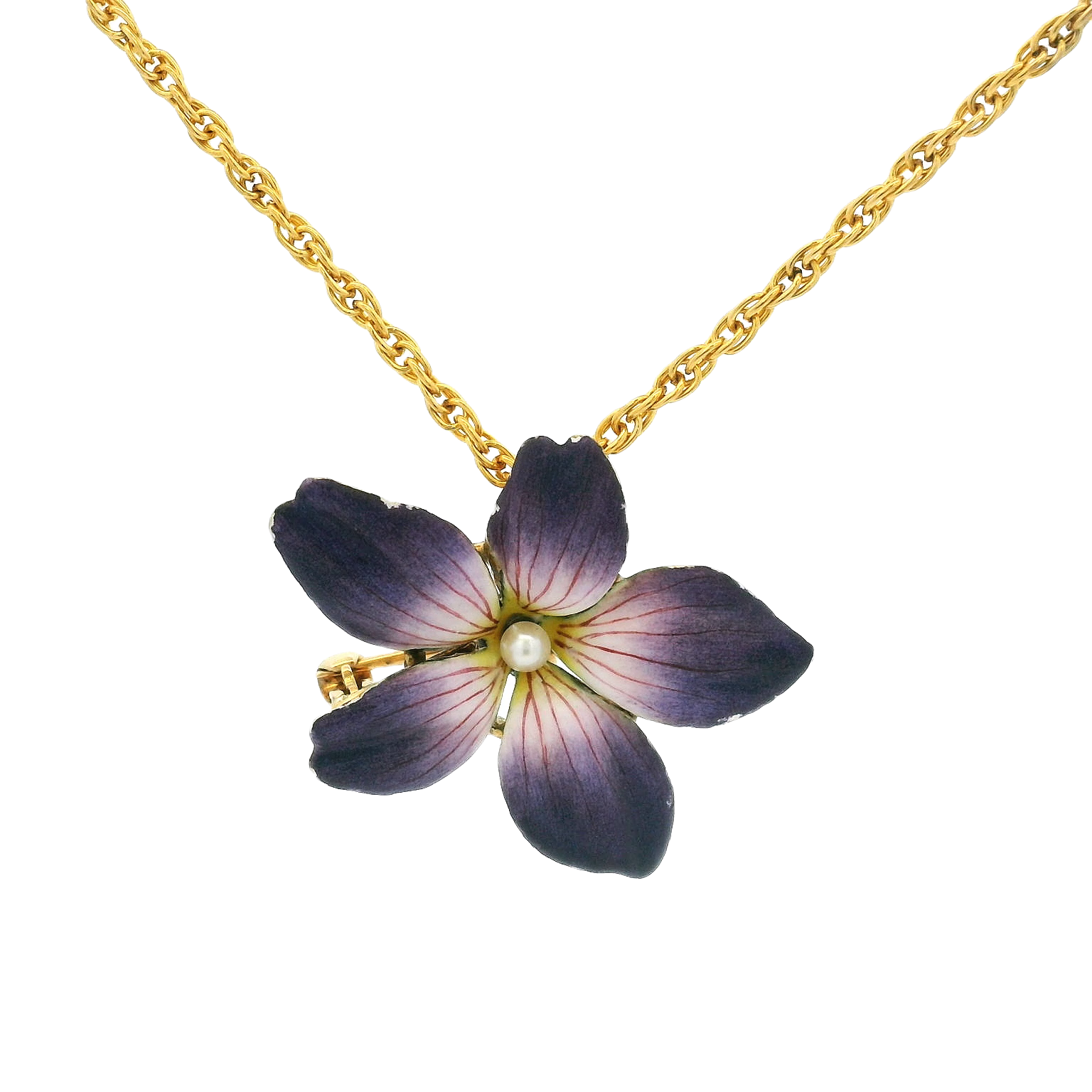 Vintage Purple Enamel Flower