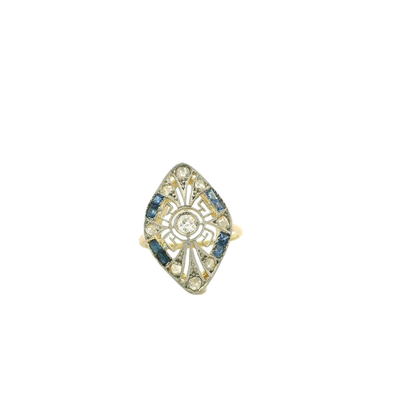 Vintage 18KYG & Platinum Art Deco Ring