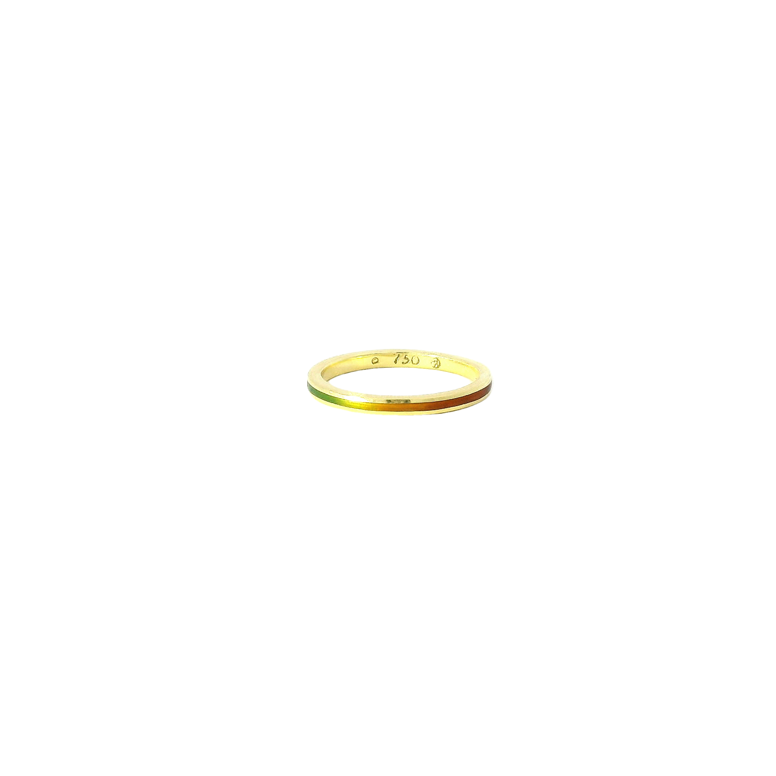 Vintage 18k Enamel Rainbow Ring