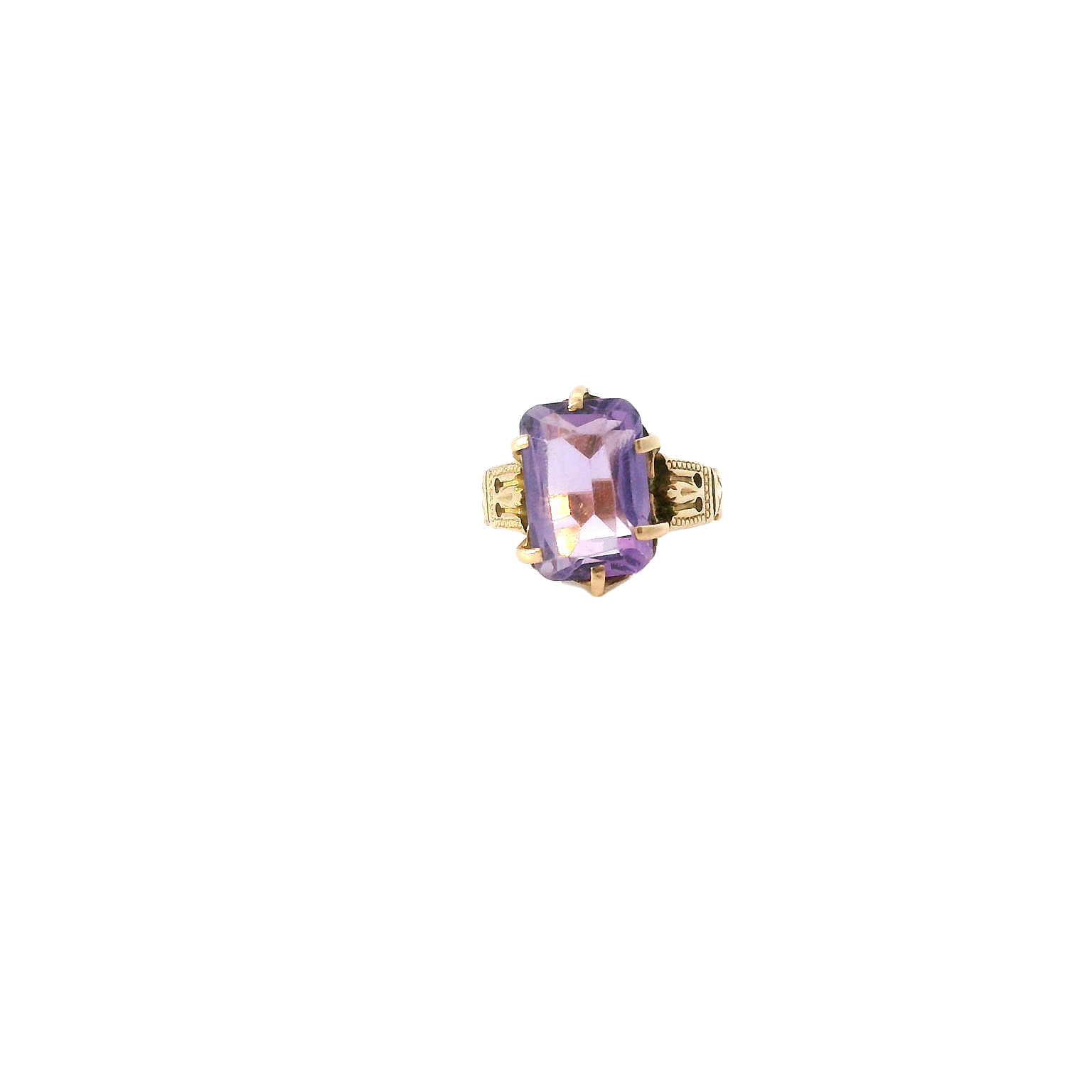 Vintage 14K Rose Gold Amethyst Ring