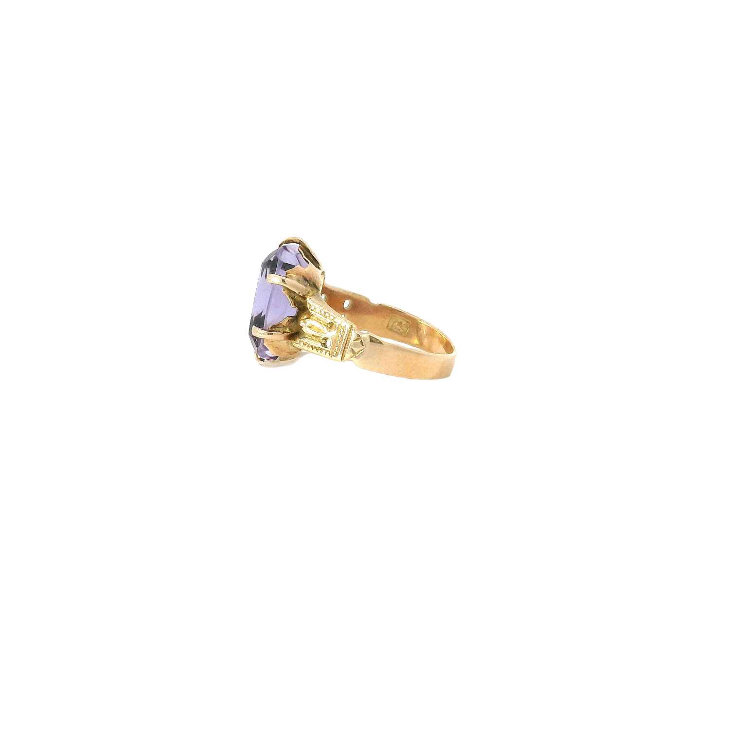 Vintage 14K Rose Gold Amethyst Ring