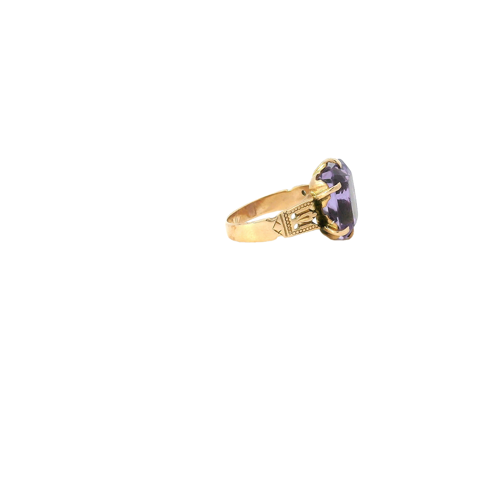 Vintage 14K Rose Gold Amethyst Ring