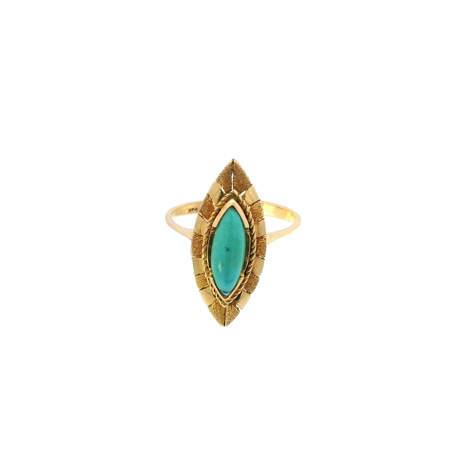 Vintage 18KYG Turquoise Ring