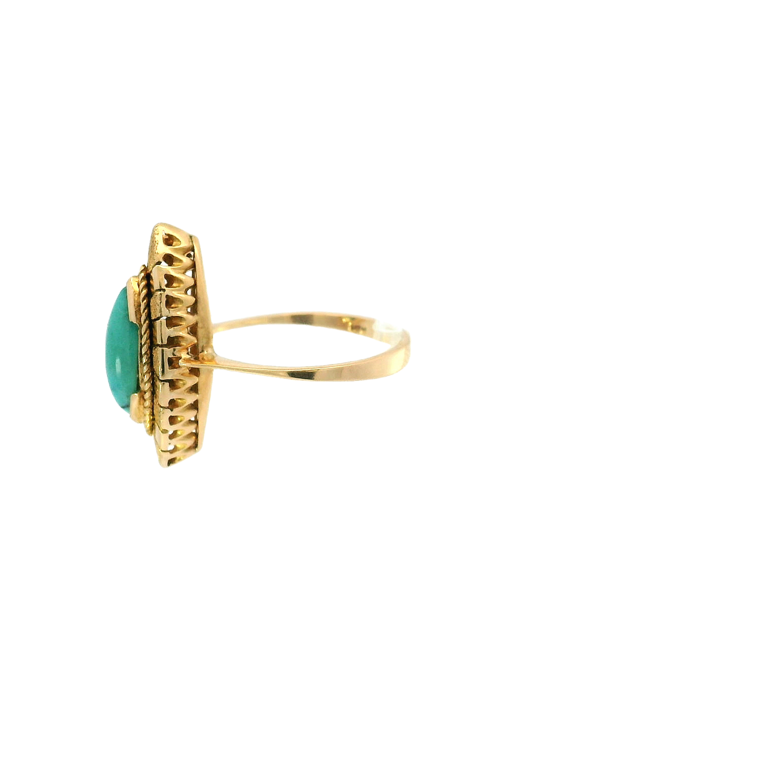 Vintage 18KYG Turquoise Ring