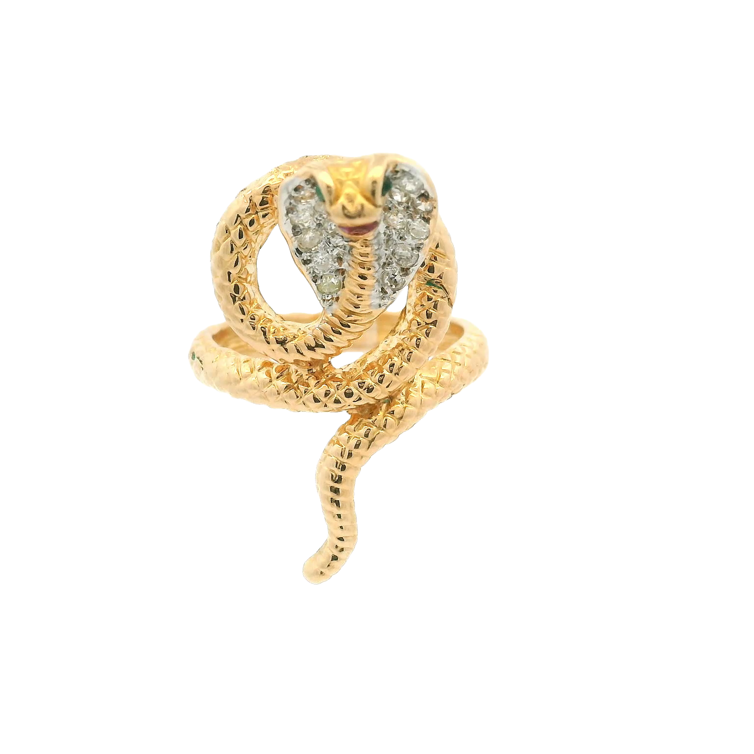 Vintage 18KYG Snake Ring
