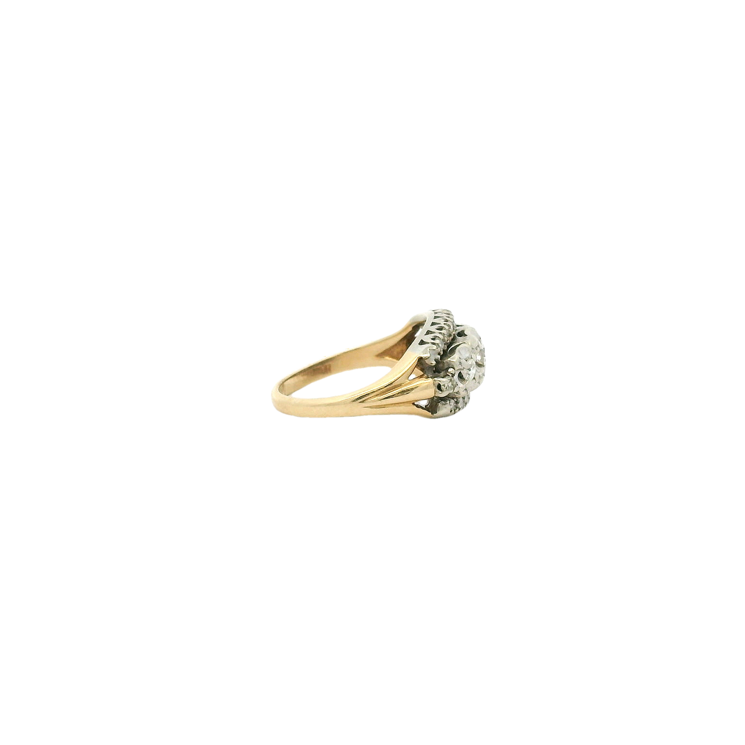 Vintage 14K Two Tone Engagement Ring