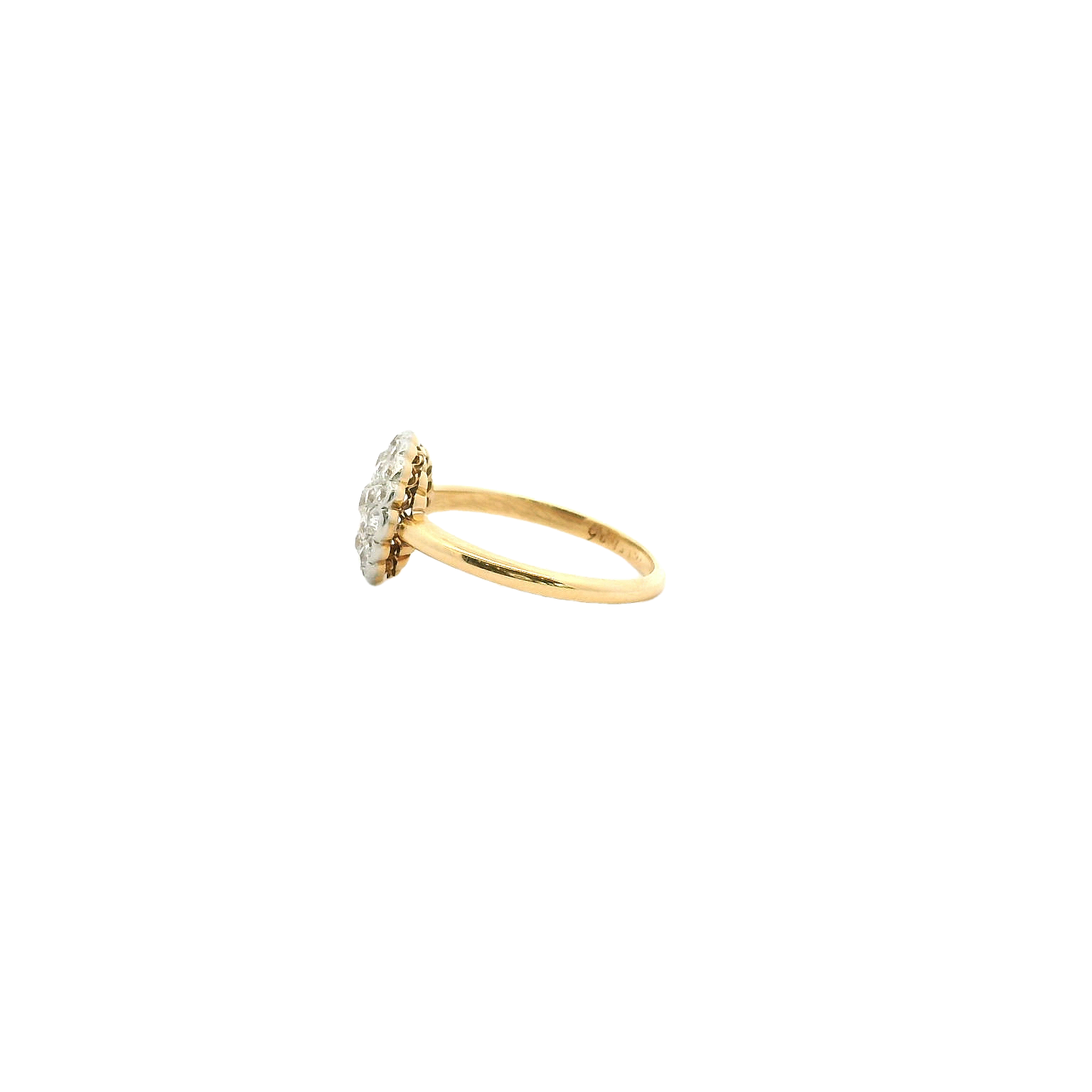 Vintage 18K Two Tone Cluster Fashion Ring