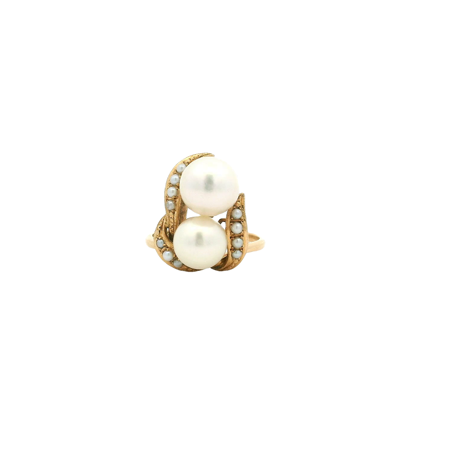 Vintage 18KYG Pearl Ring