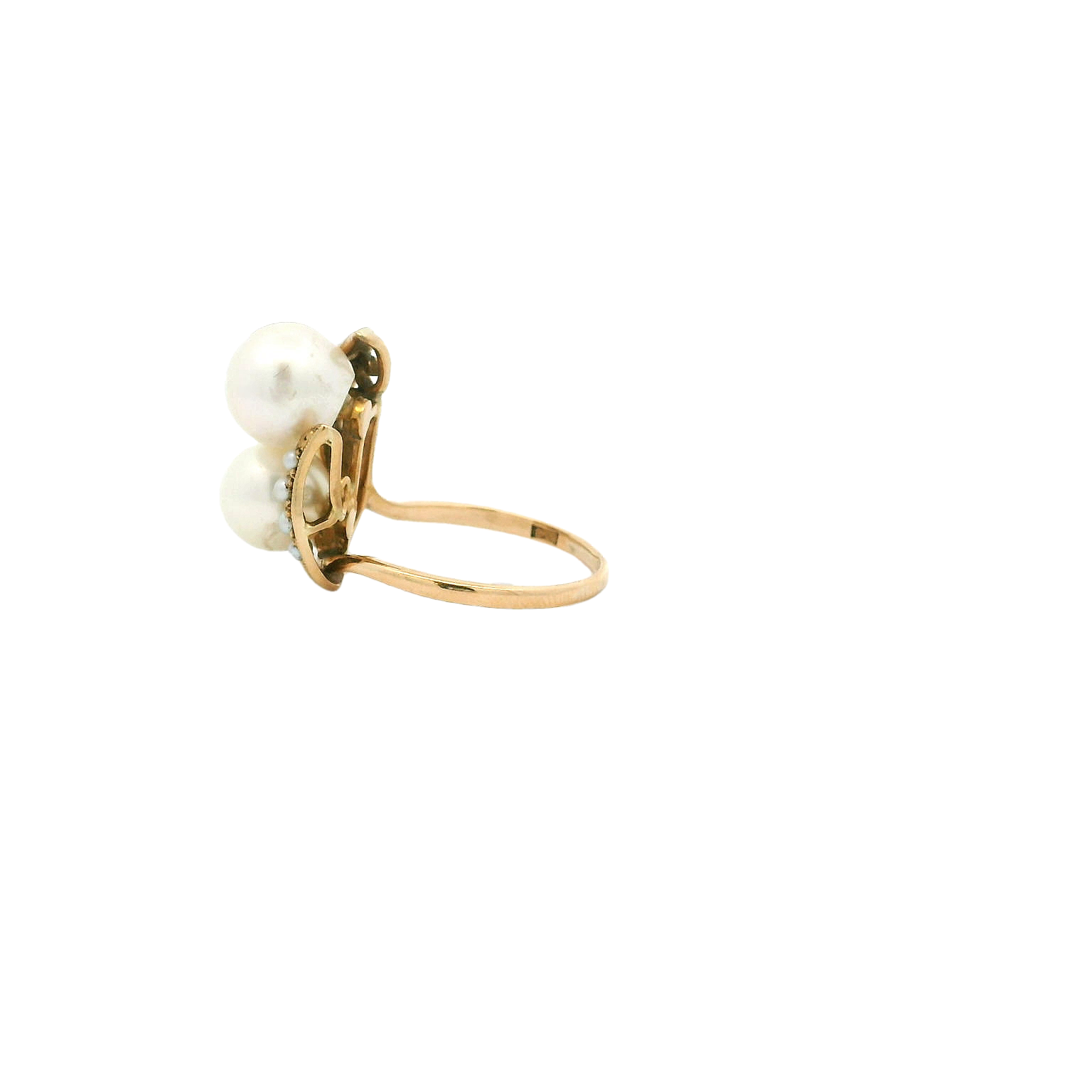 Vintage 18KYG Pearl Ring
