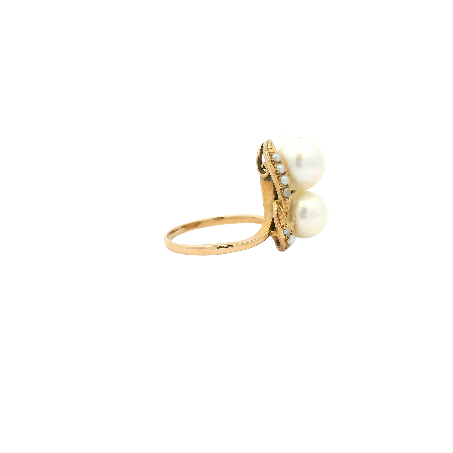 Vintage 18KYG Pearl Ring