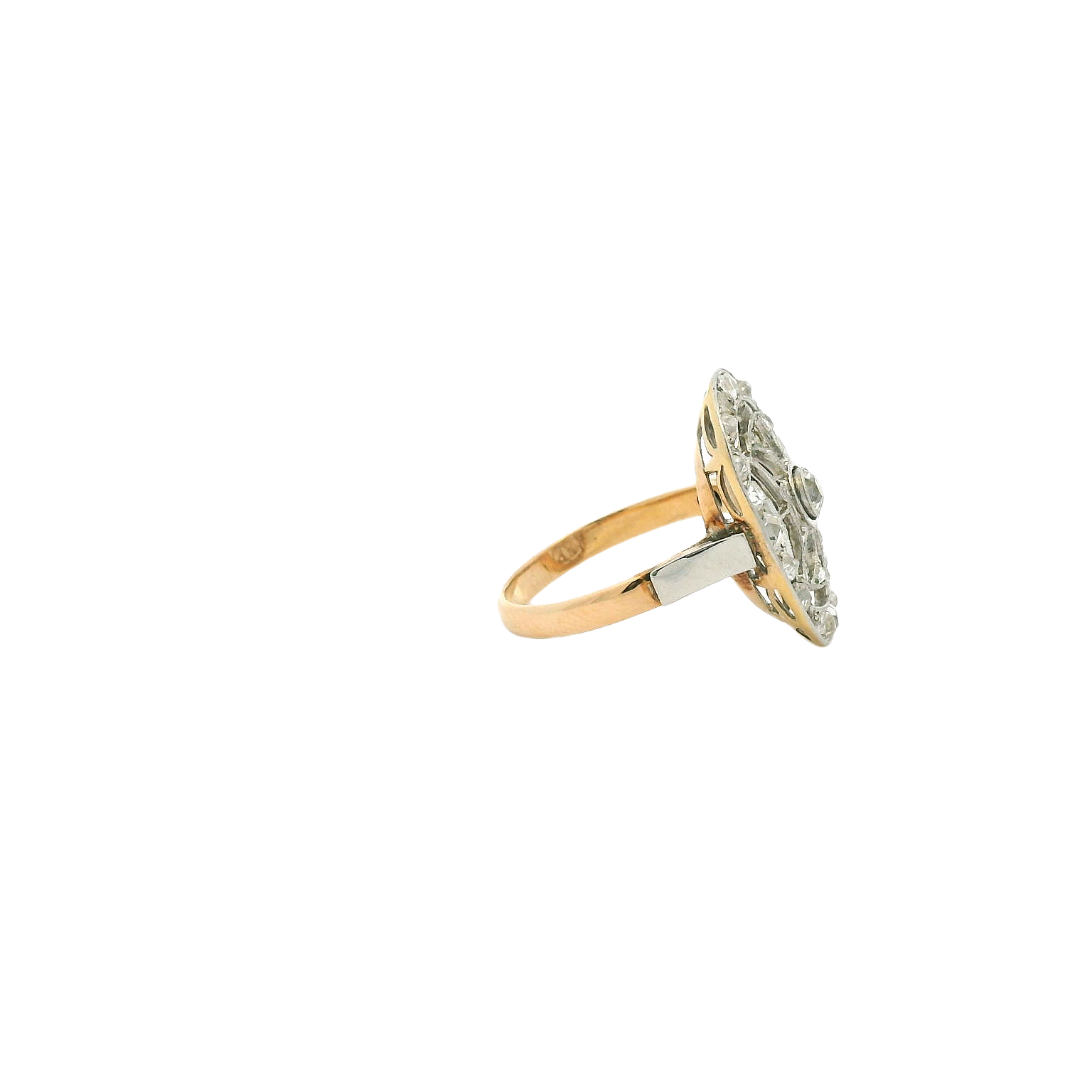 Vintage 18KYG & Platinum Diamond Ring