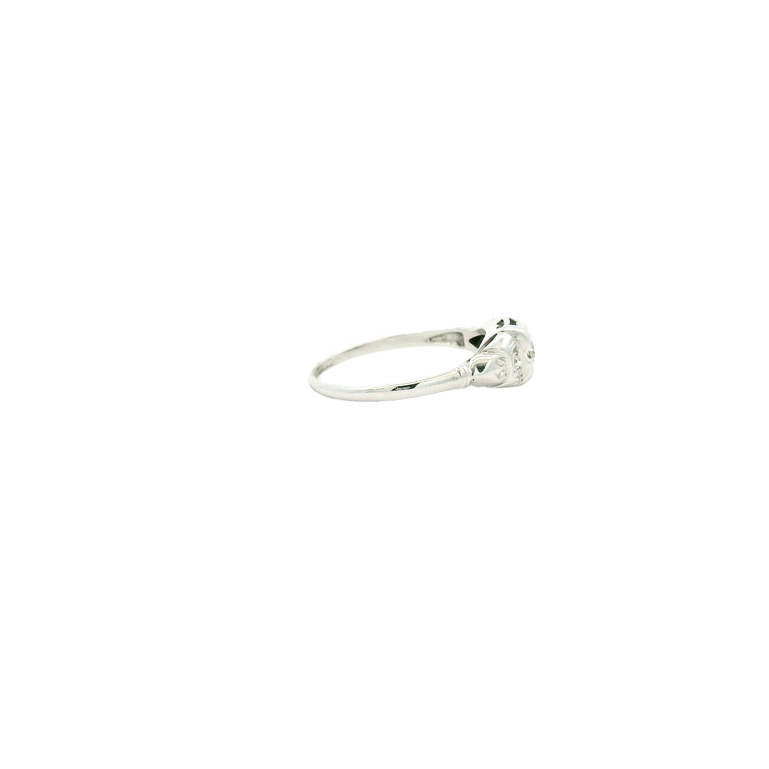 Vintage 18KWG Engagement Ring