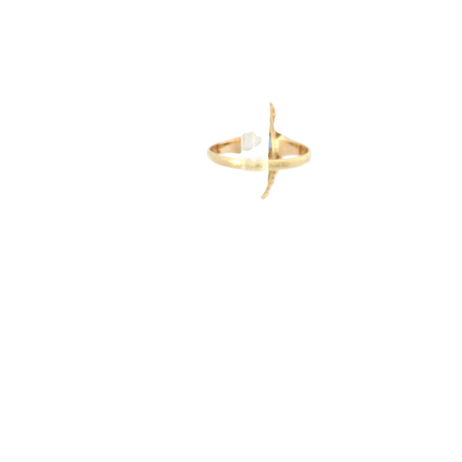 Vintage 18KRG Navette Sapphire and Diamond Ring