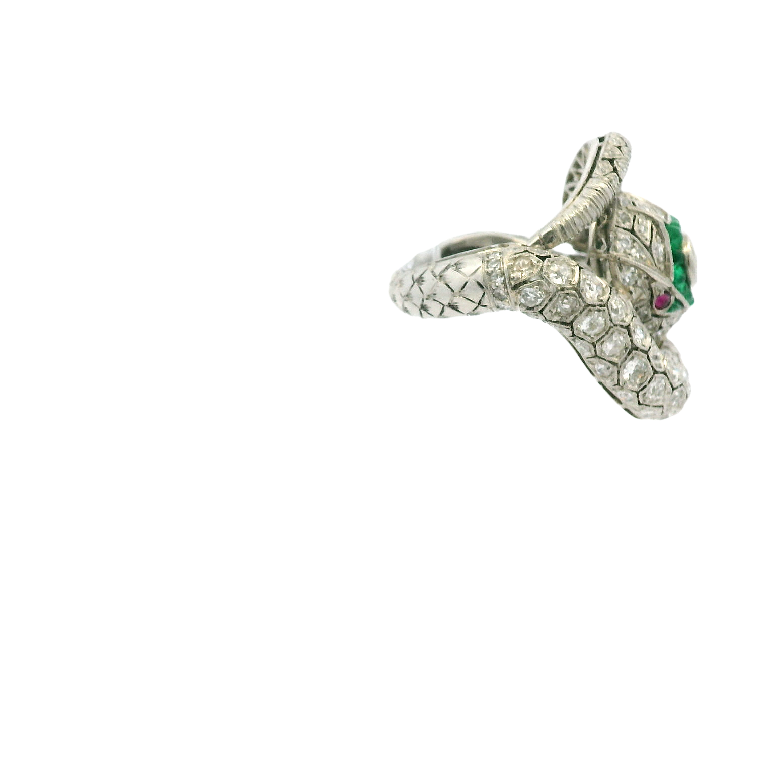Vintage Platinum Free Form Snake Ring