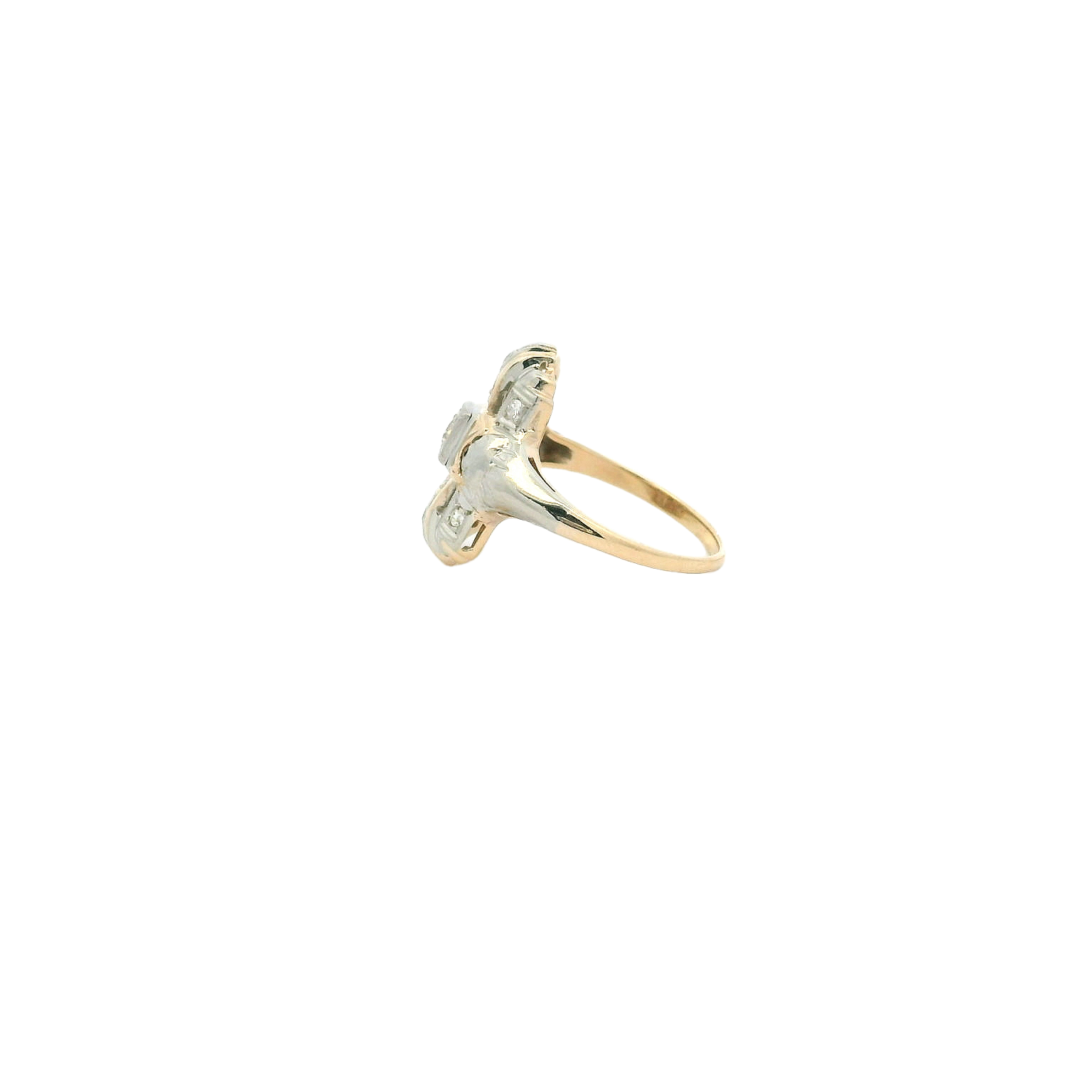 Vintage 14K Two Tone Fashion Ring