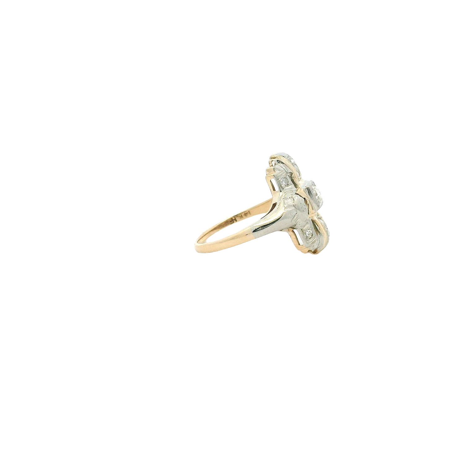 Vintage 14K Two Tone Fashion Ring