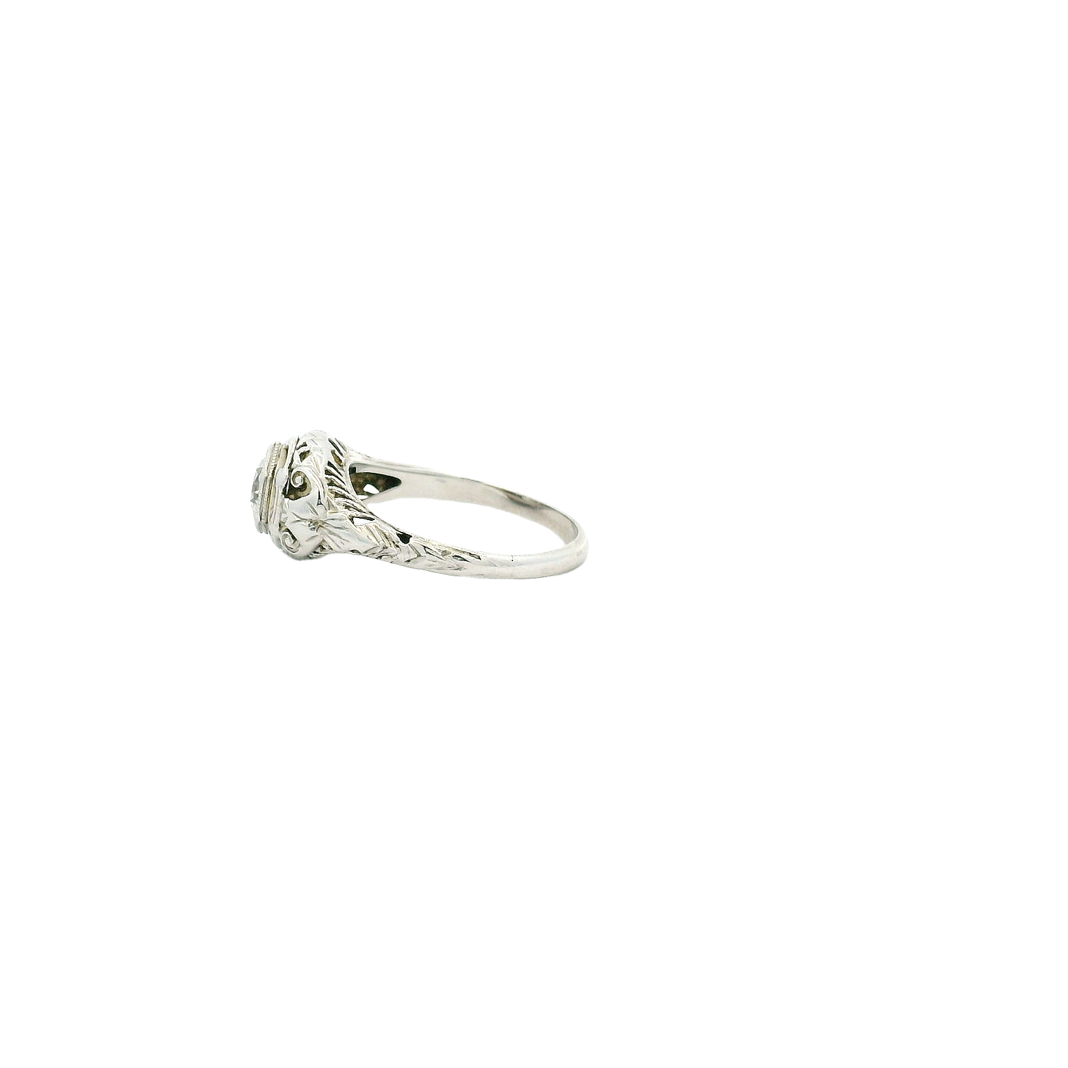 Vintage 18KWG Engagement Ring