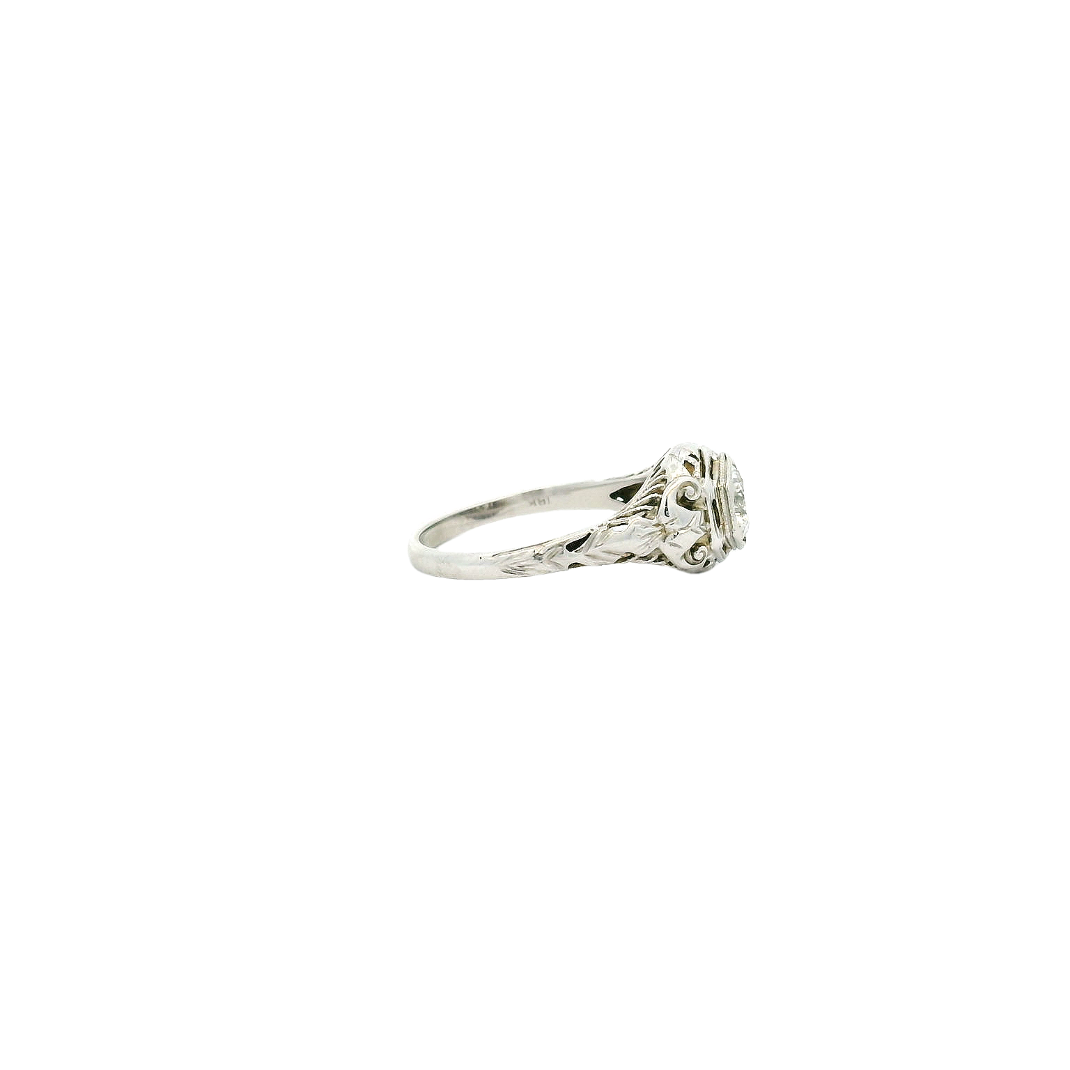 Vintage 18KWG Engagement Ring