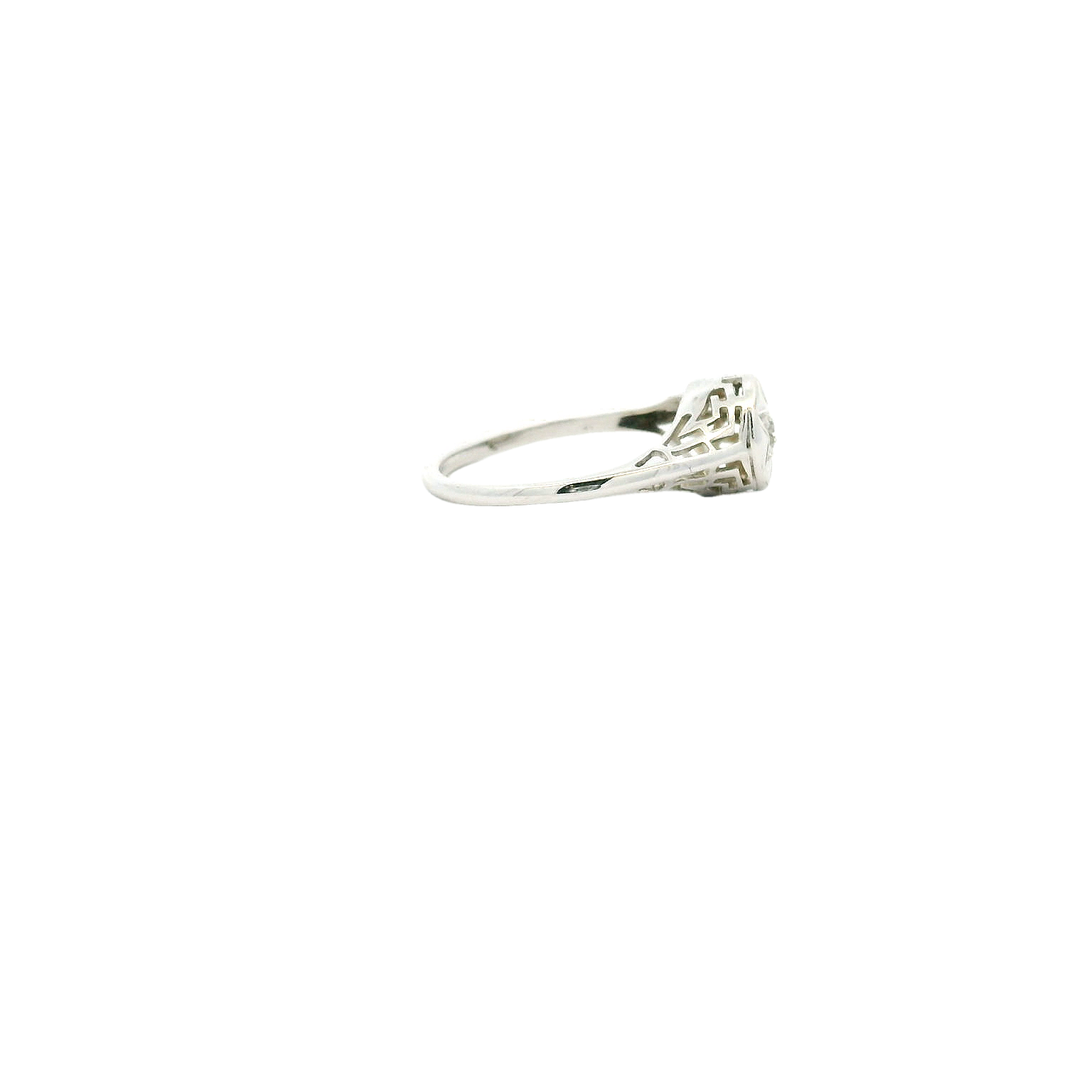 Vintage 14KWG Star Ring