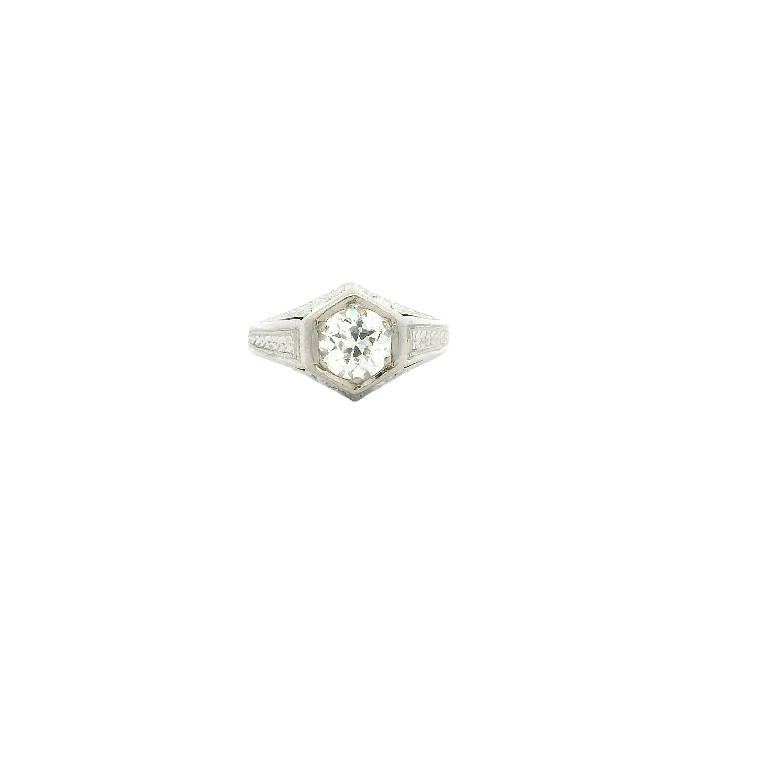 Vintage 18KWG Engagement Ring