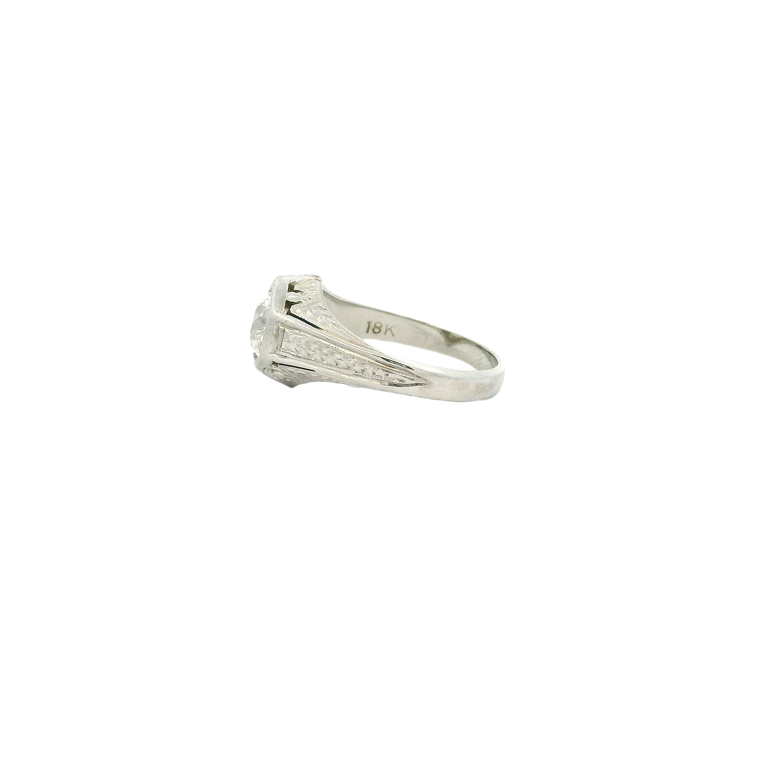 Vintage 18KWG Engagement Ring