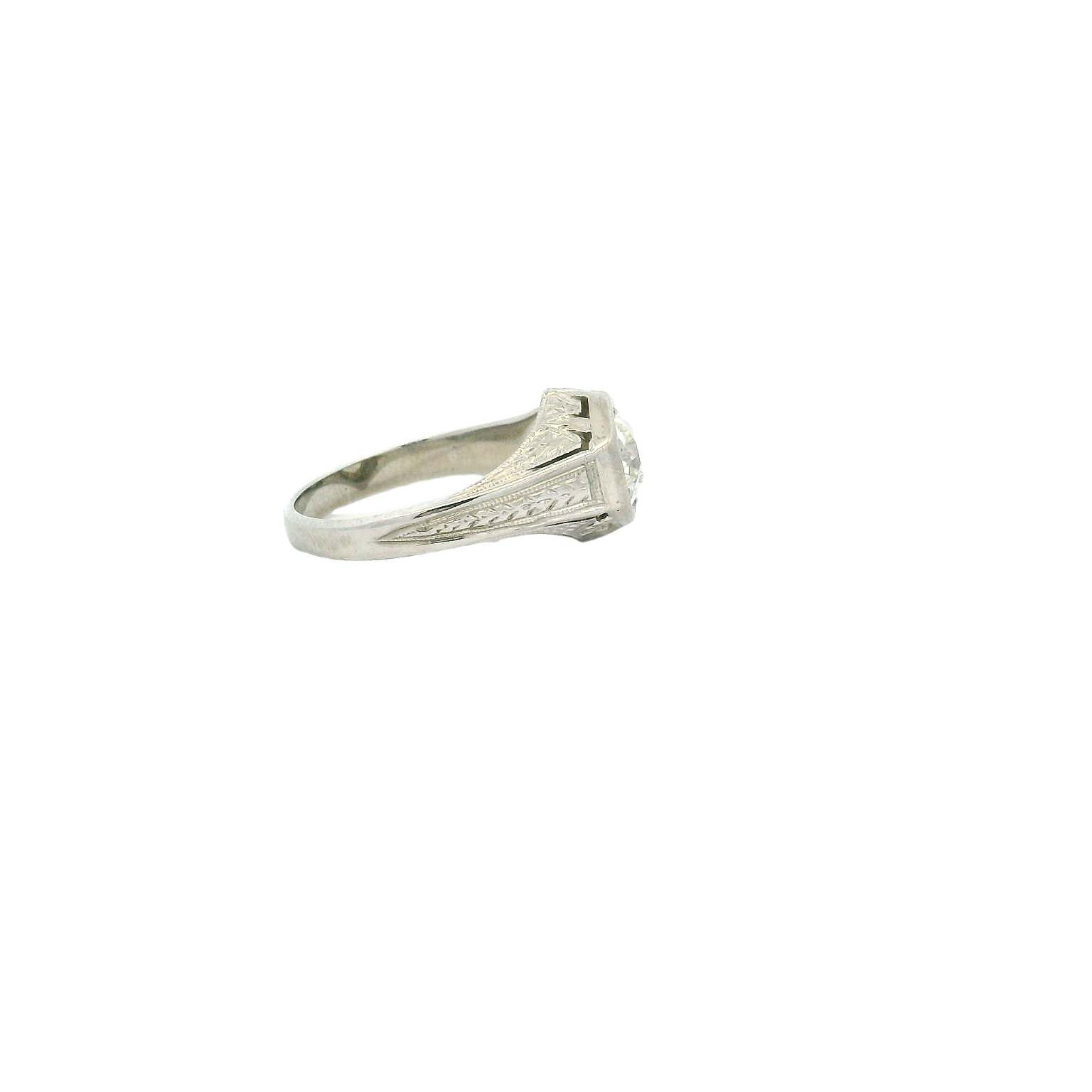 Vintage 18KWG Engagement Ring
