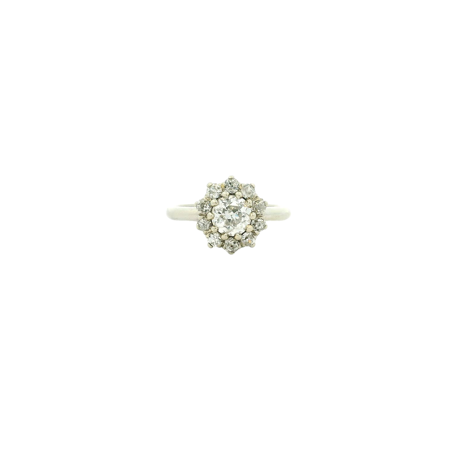 Vintage 14KWG Diamond Engagement Ring