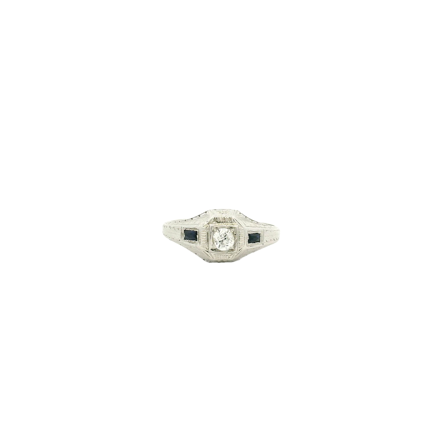 Vintage 18KWG Engagement Ring