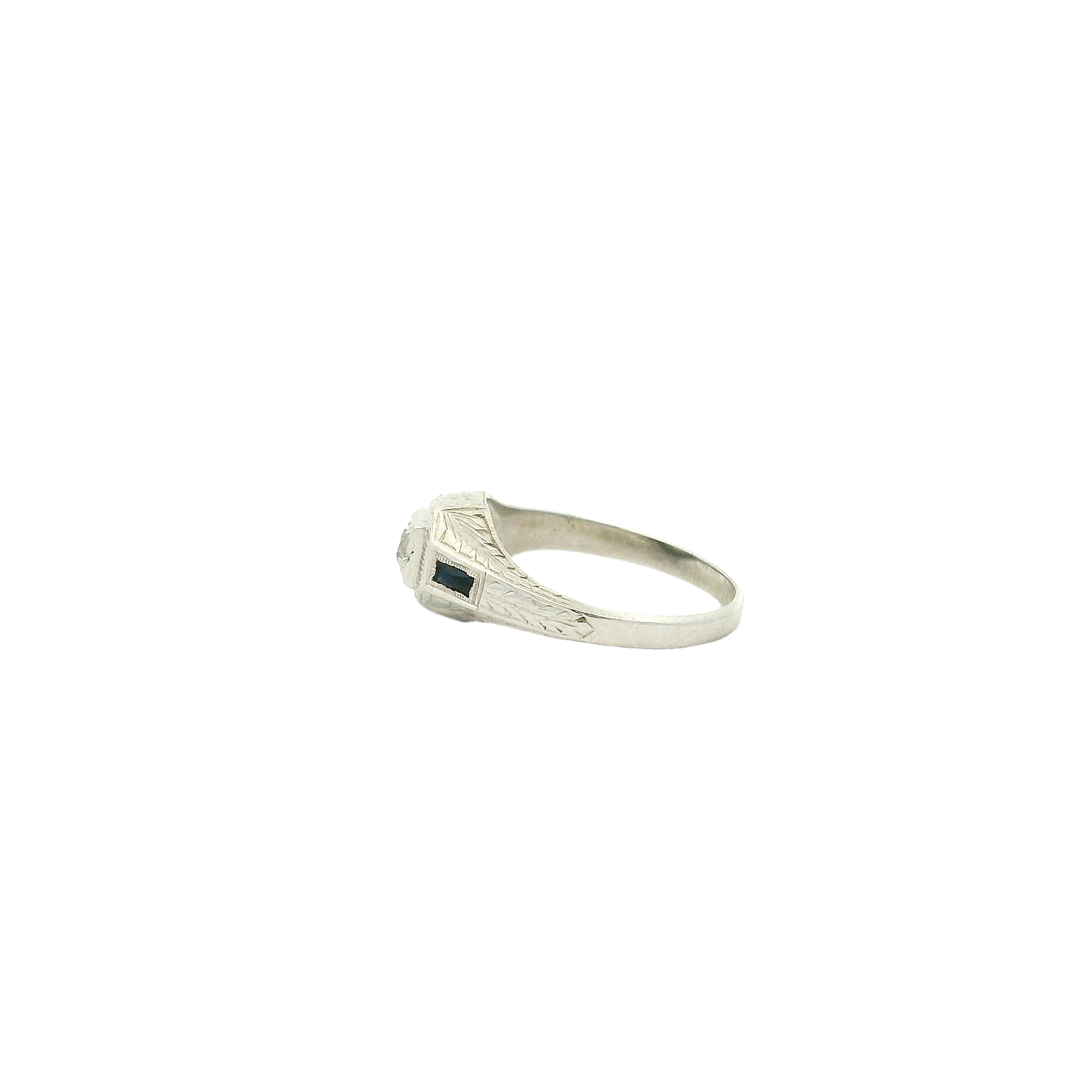 Vintage 18KWG Engagement Ring