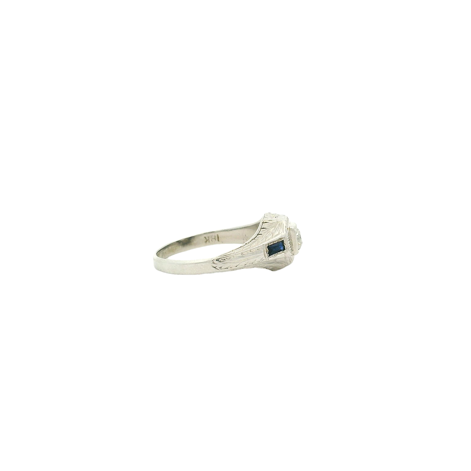 Vintage 18KWG Engagement Ring