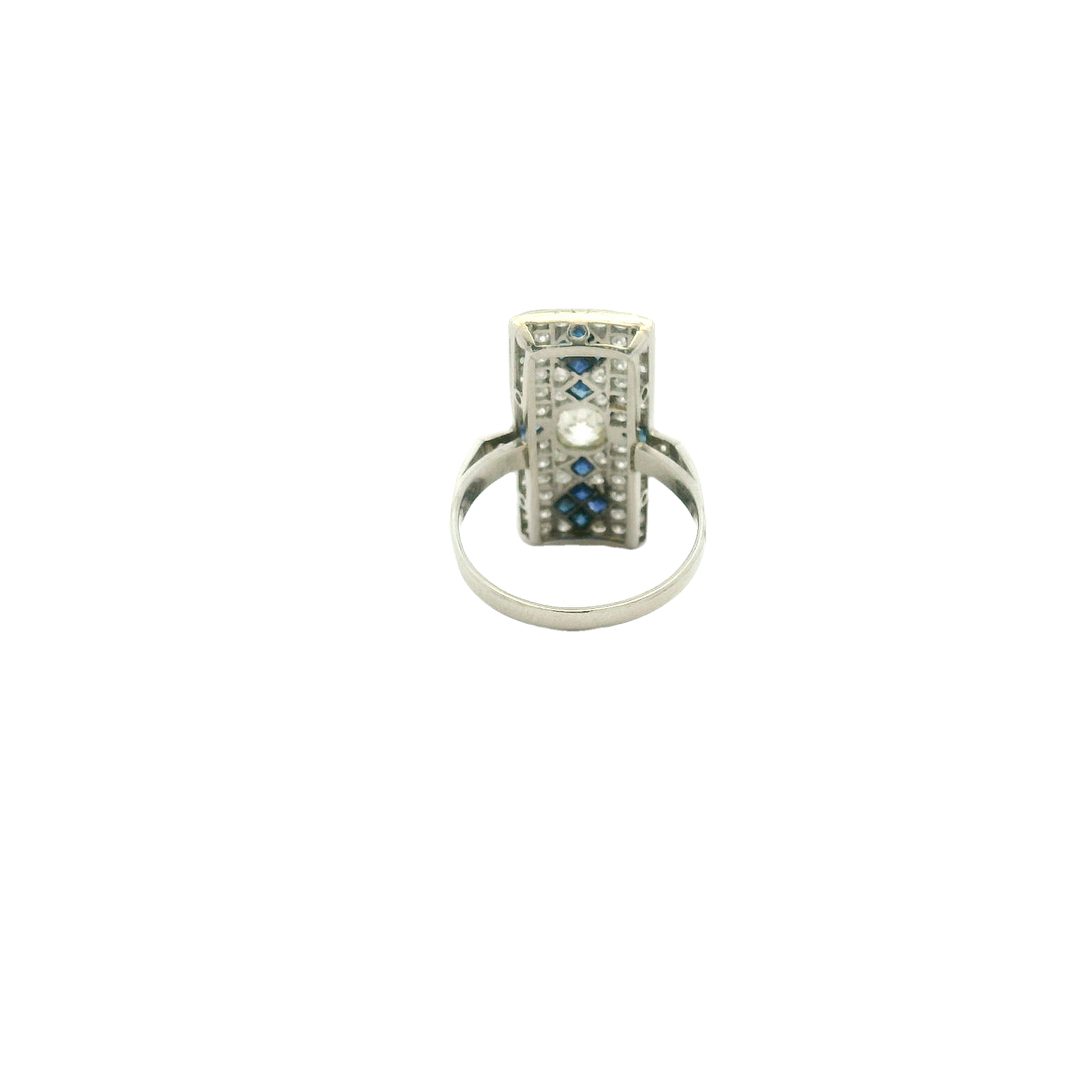 Vintage Platinum Diamond & Sapphire Fashion Ring