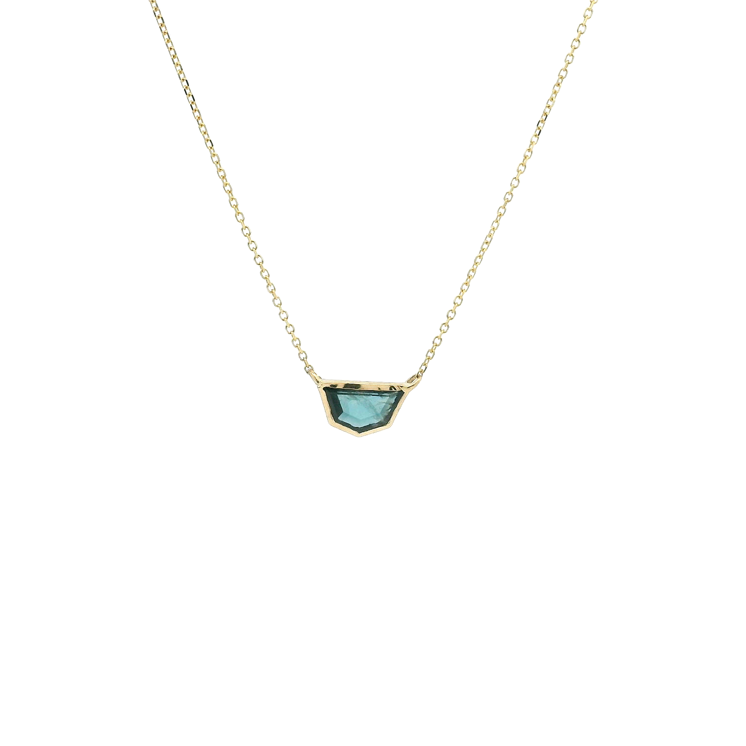 14KYG Fantasy Cut Sapphire Necklace