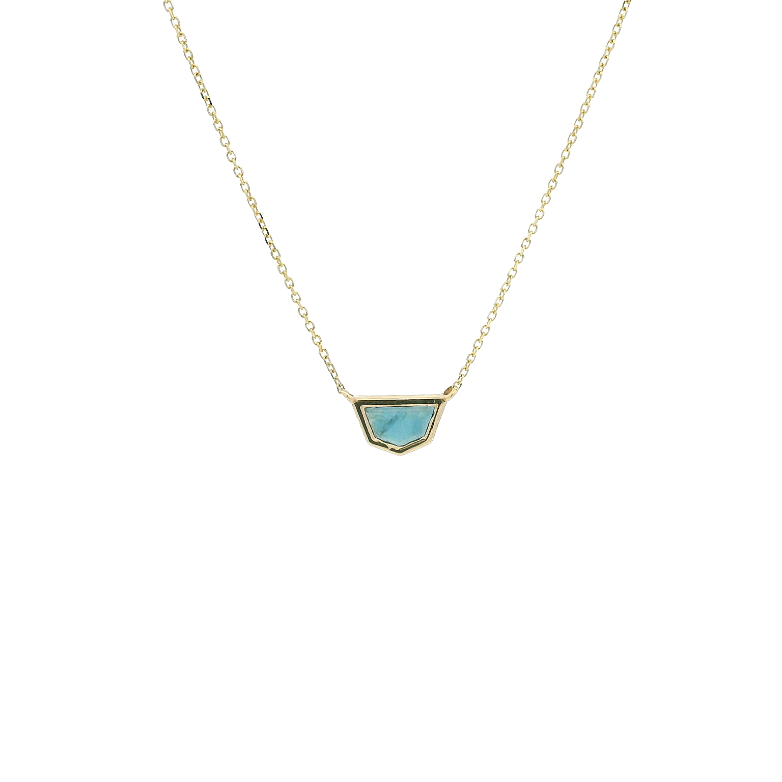 14KYG Fantasy Cut Sapphire Necklace