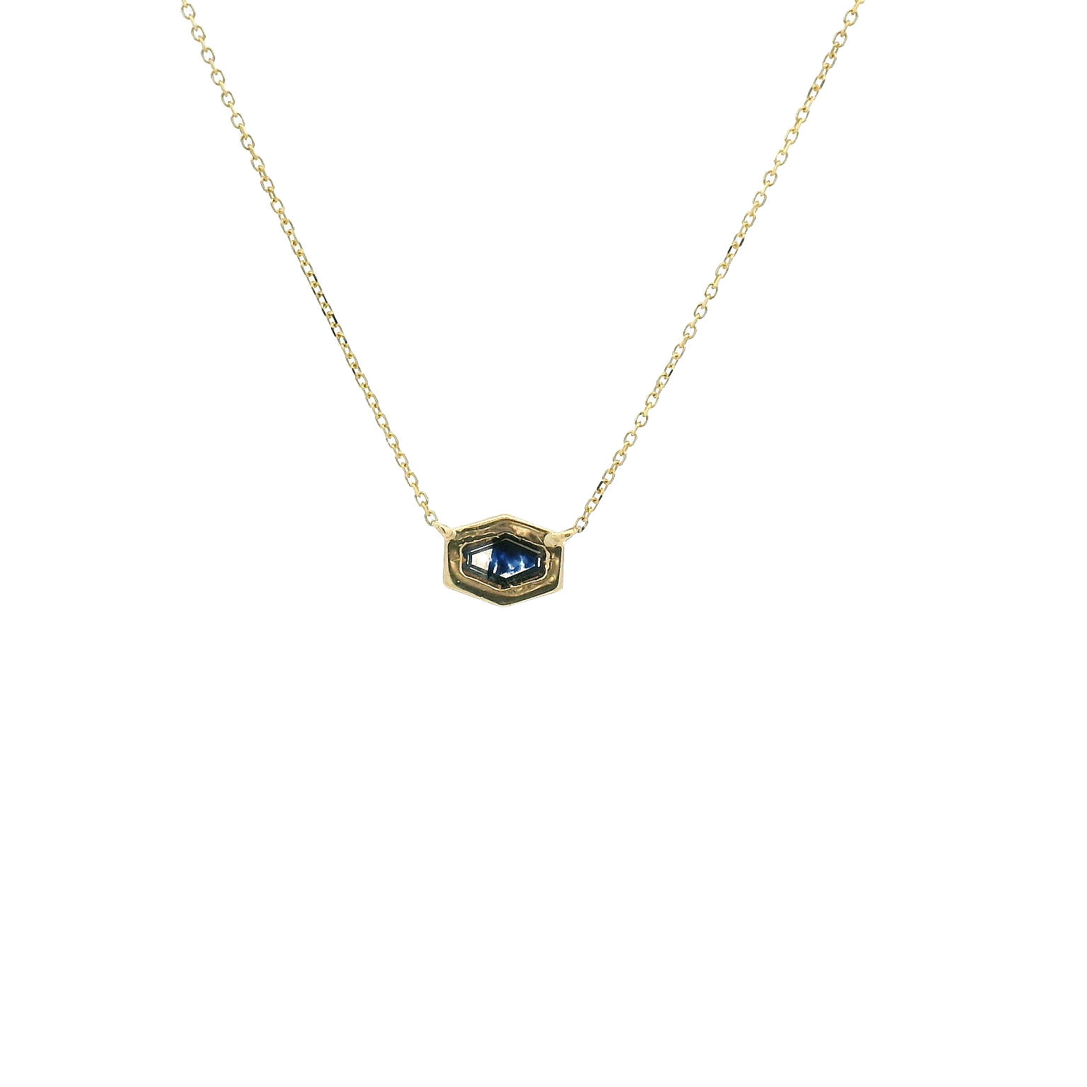 14KYG Fantasy Cut Sapphire & Diamond Necklace