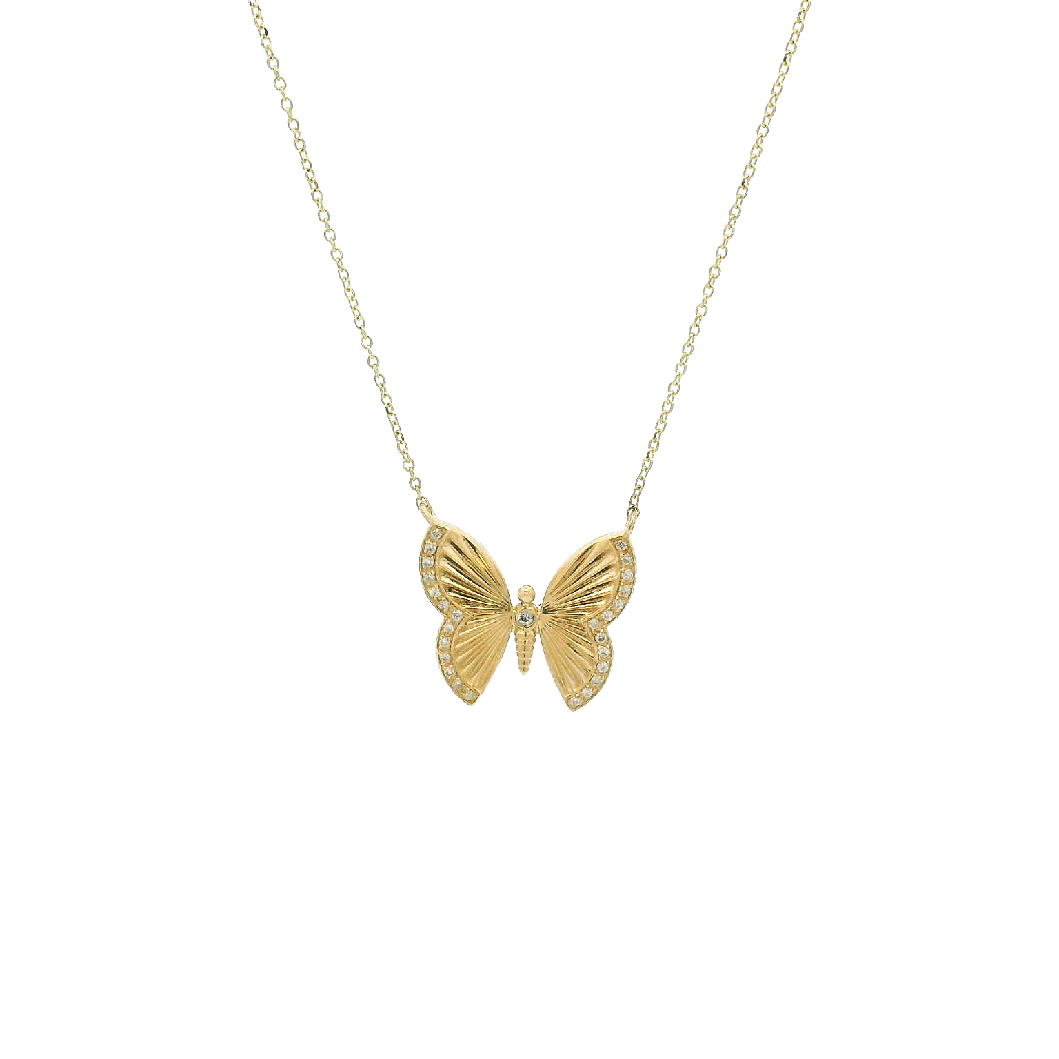 14KYG Diamond Butterfly Necklace